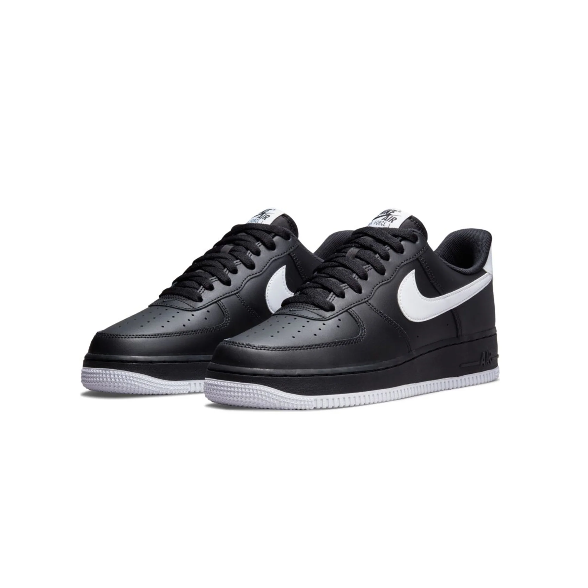 Nike Mens Air Force 1 '07 Shoes 'Black/White' - Image 2