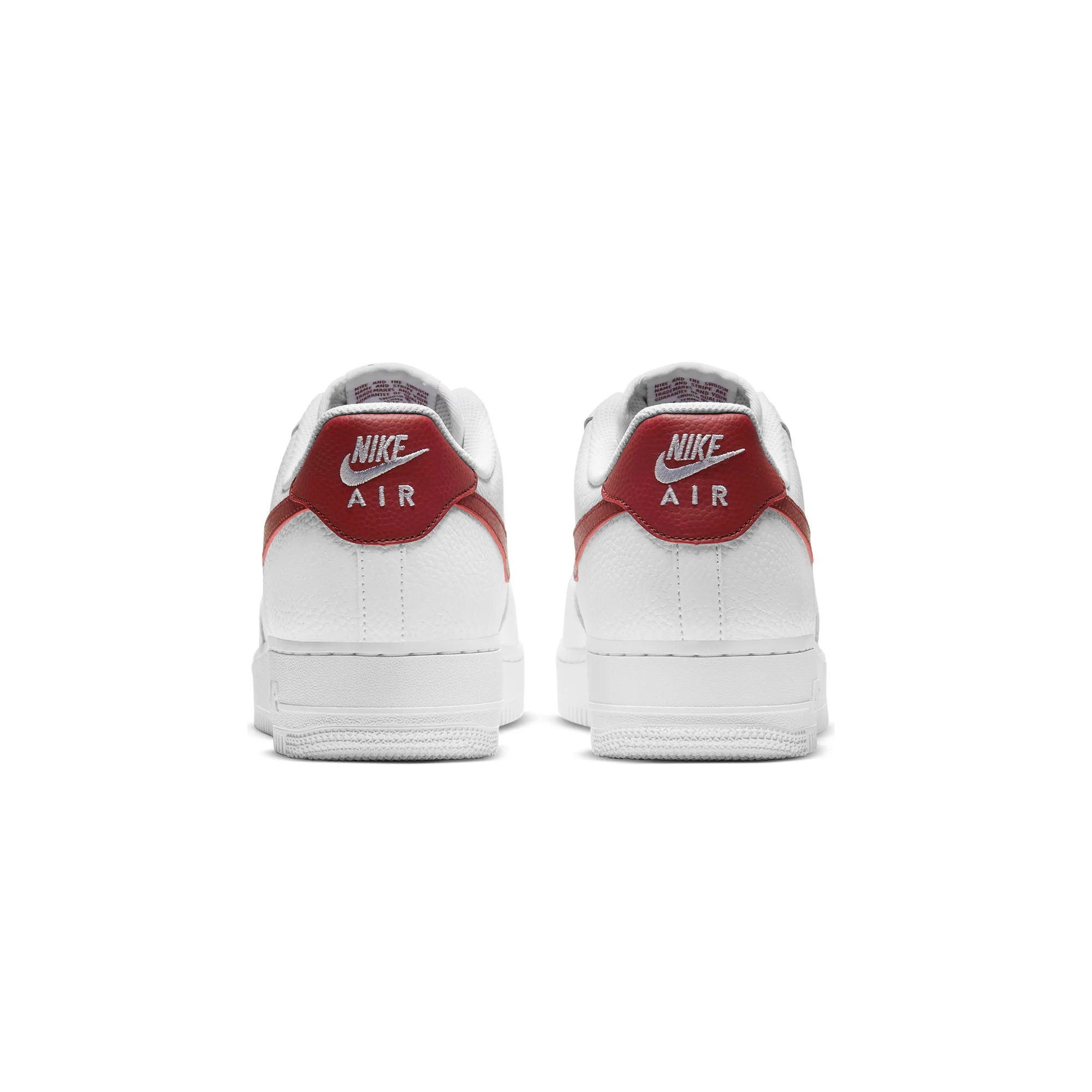 Nike Mens Air Force 1 '07 Shoes 'White/Team Red' - Image 3