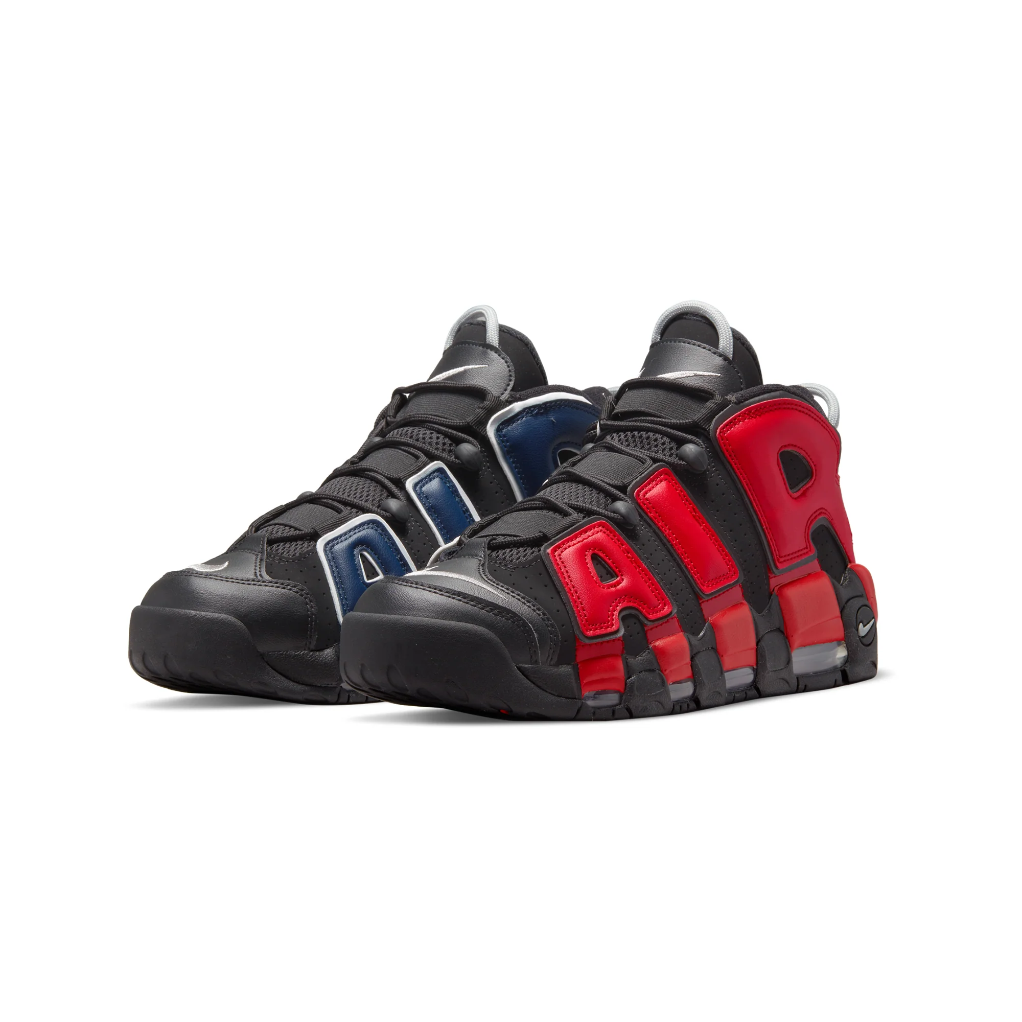 Nike Mens Air More Uptemp '96 Shoes 'Black/University Red' - Image 2