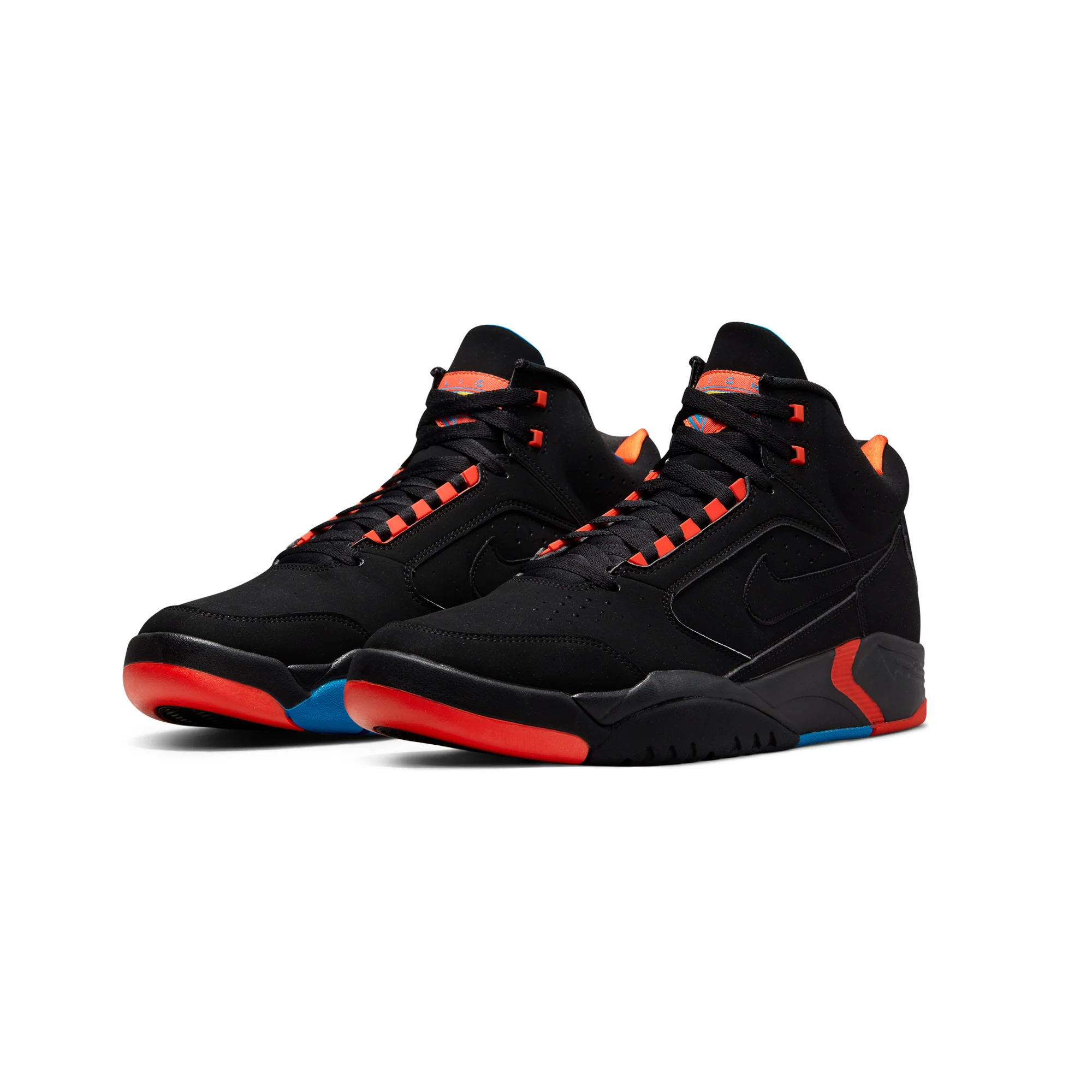 Nike Mens Airflight Lite Mid Shoes 'Black/Black-Team Orange' - Image 2