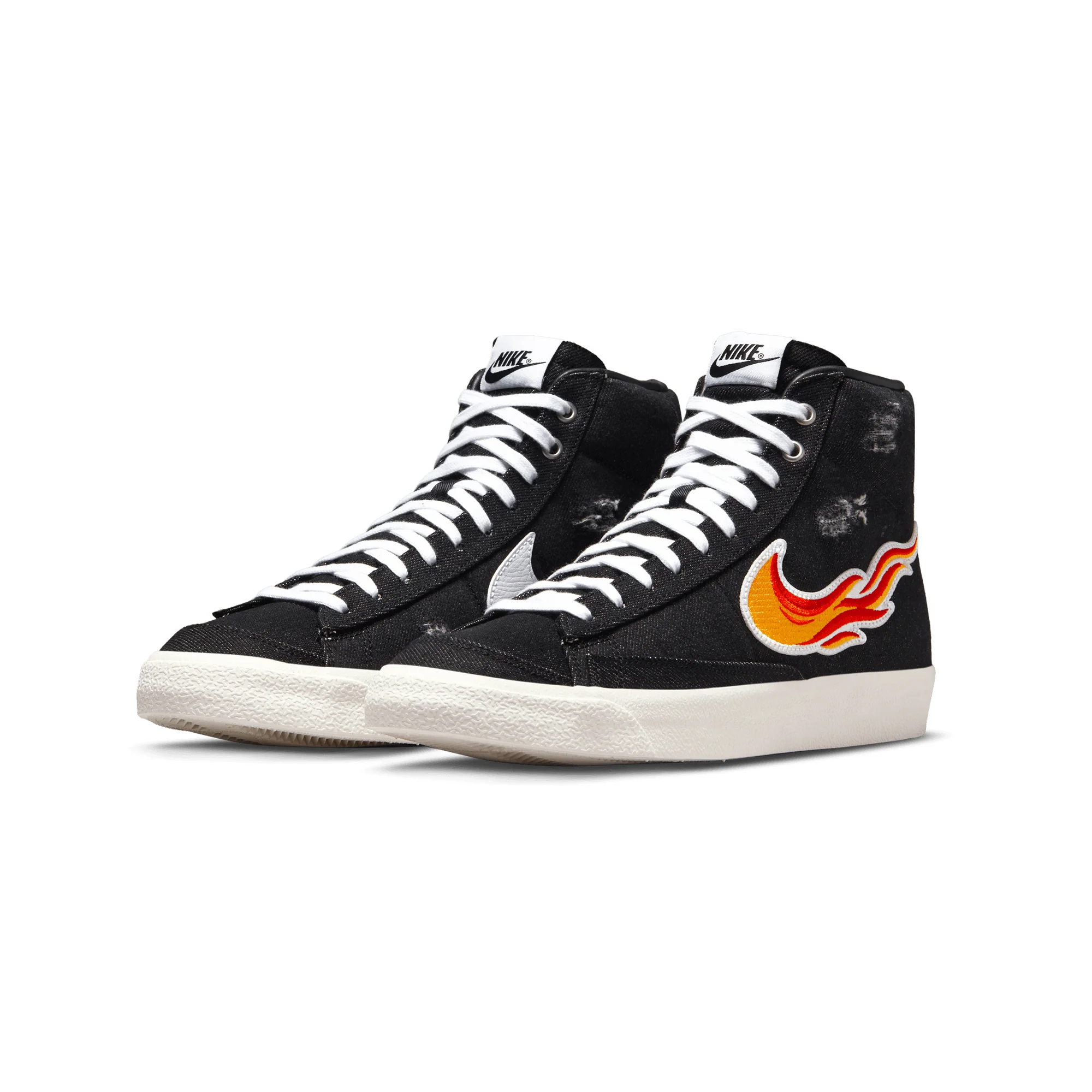 Nike Mens Blazer Mid '77 Shoes 'Black/Multi' - Image 2