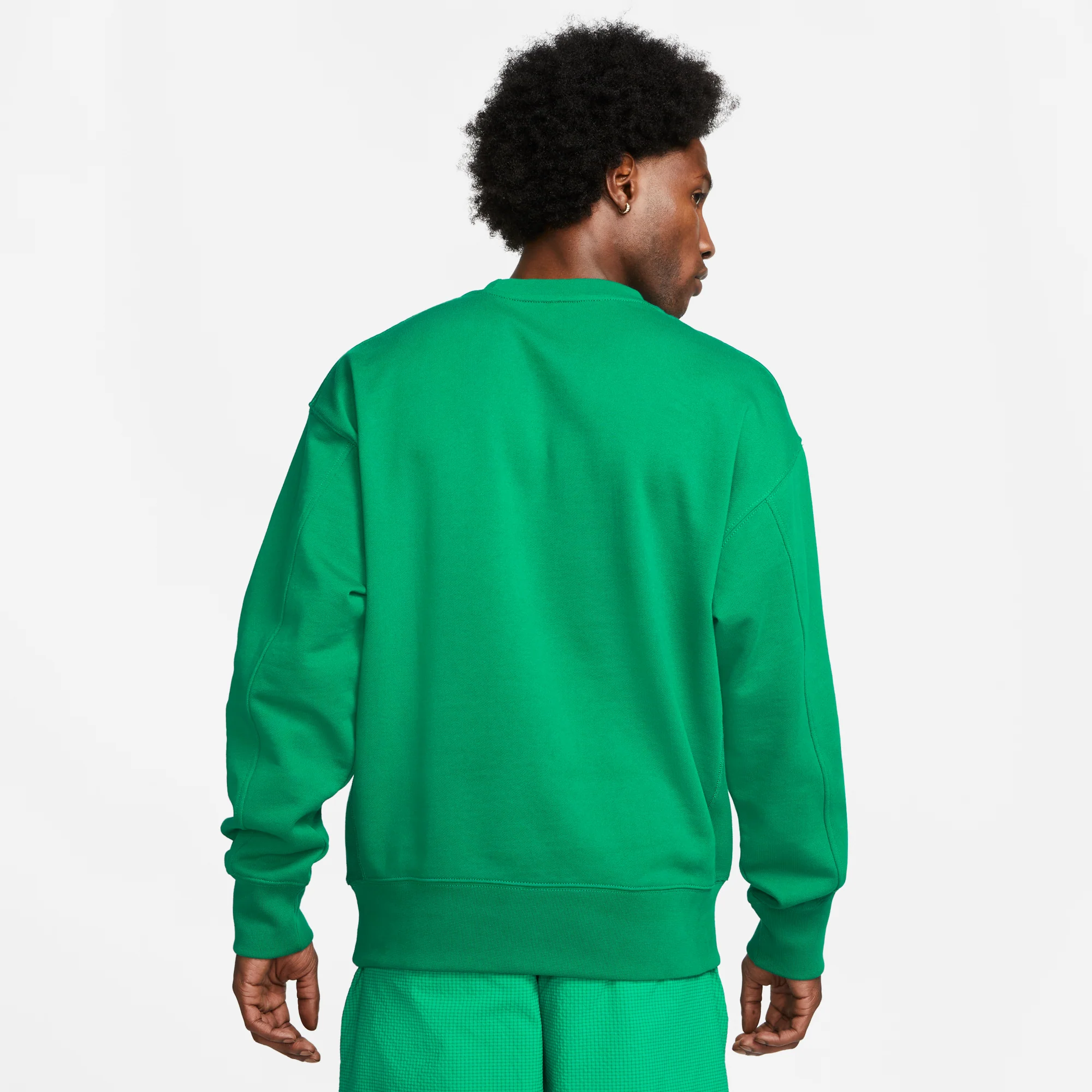 Nike Mens French Terry Crew Green - Image 3