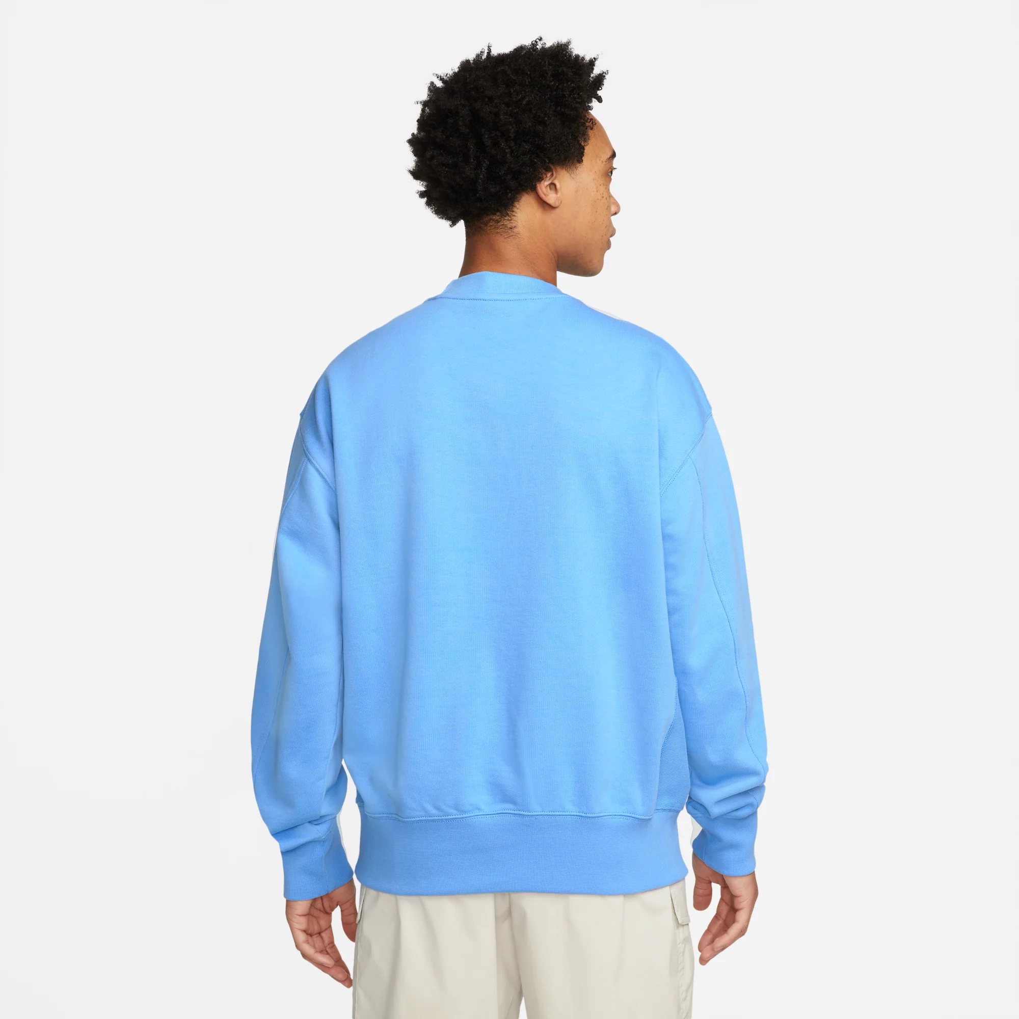 Nike Mens French Terry Crew Blue - Image 3