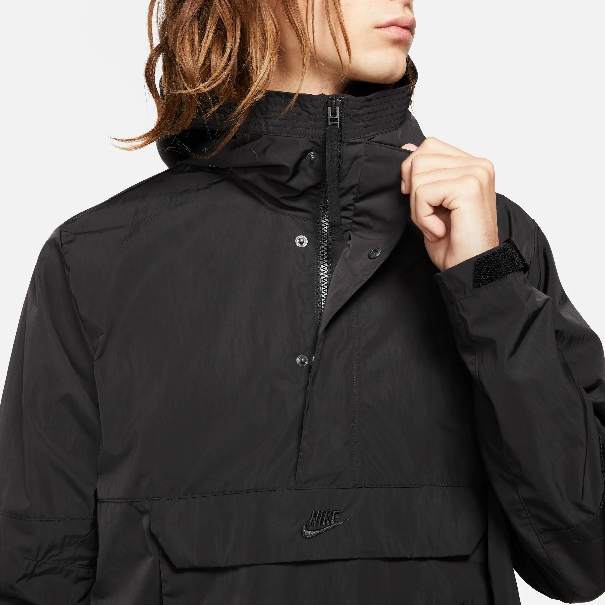 Nike Mens Sportswear Black Anorak Hoodie - Image 4