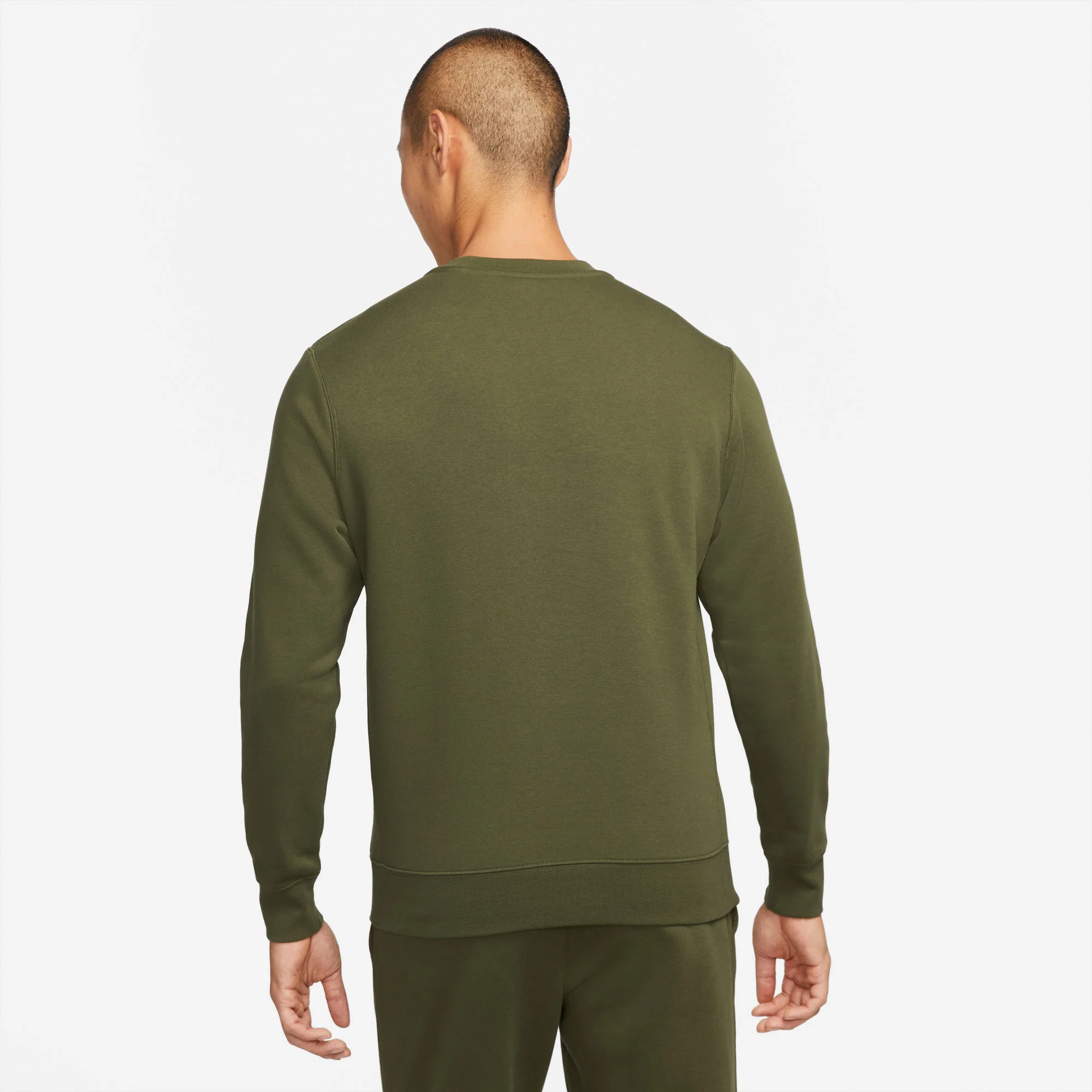 Nike Mens Sportswear Club Fleece Crewneck 'Rough Green' - Image 3
