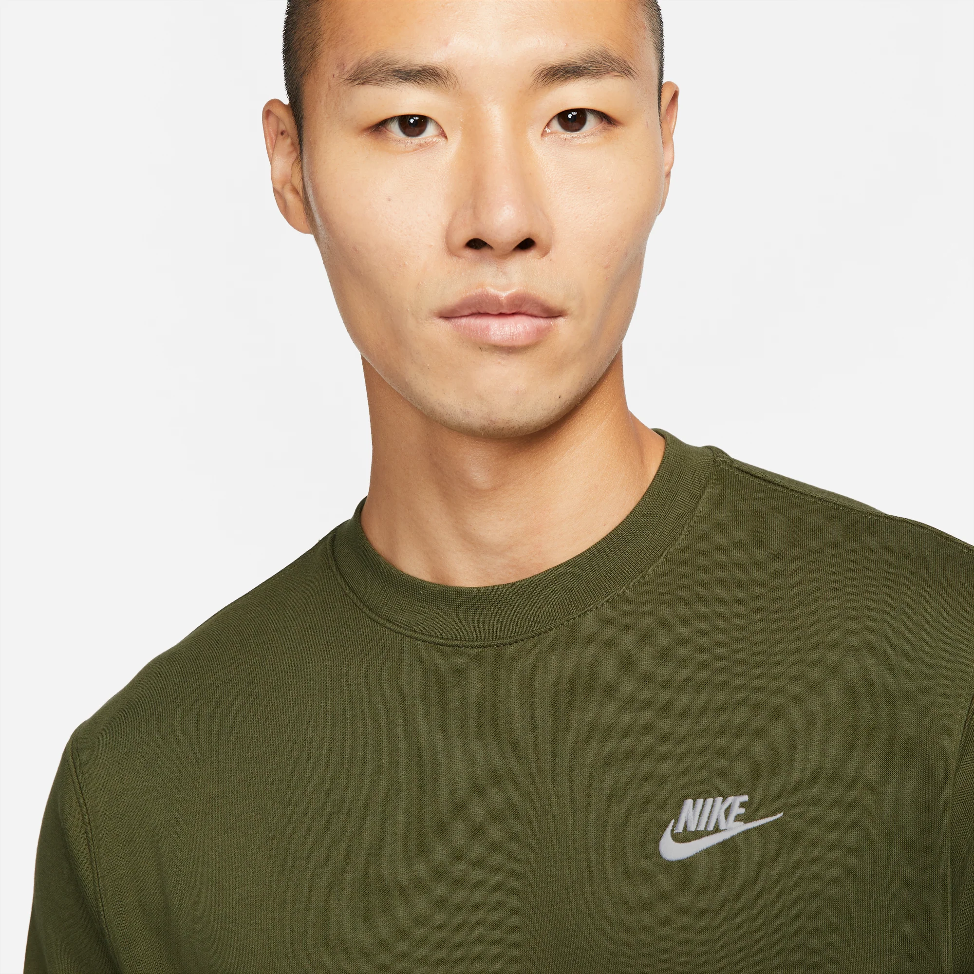 Nike Mens Sportswear Club Fleece Crewneck 'Rough Green' - Image 4