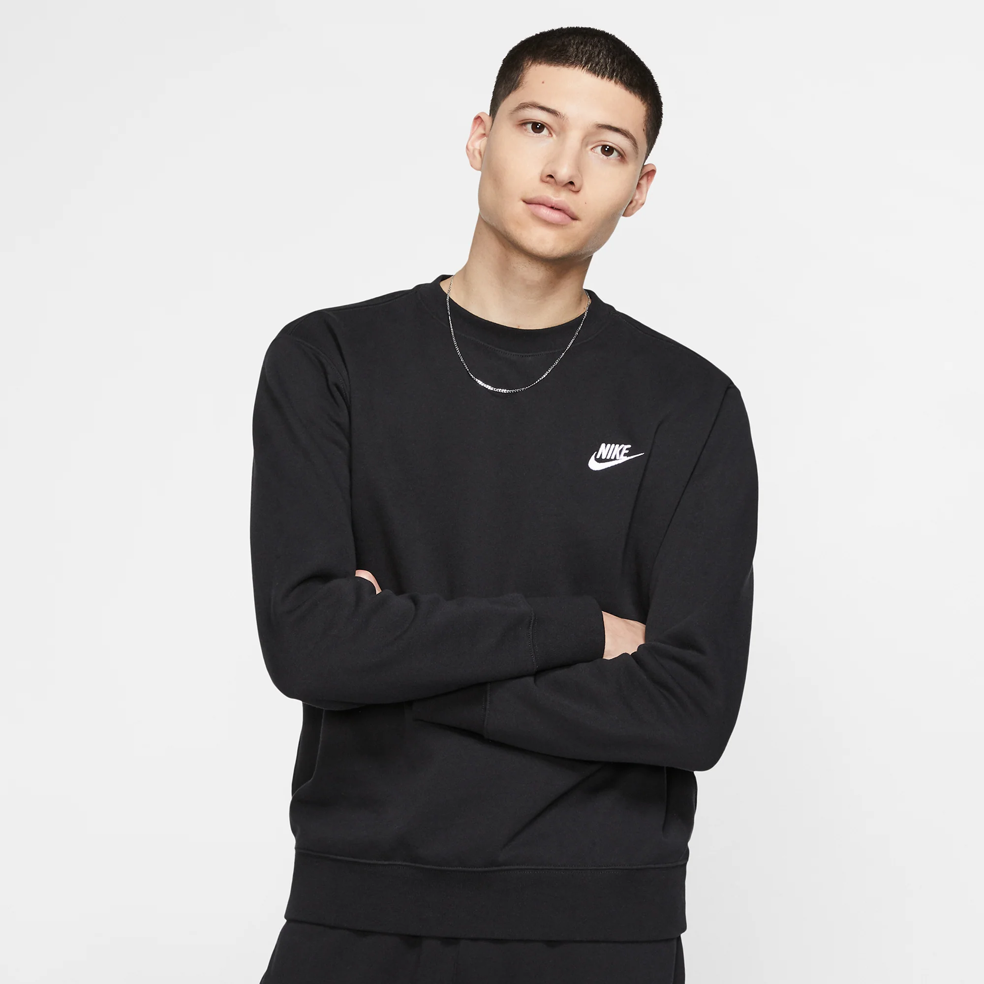Nike Mens Sportswear Club Fleece Crew Black - Image 2