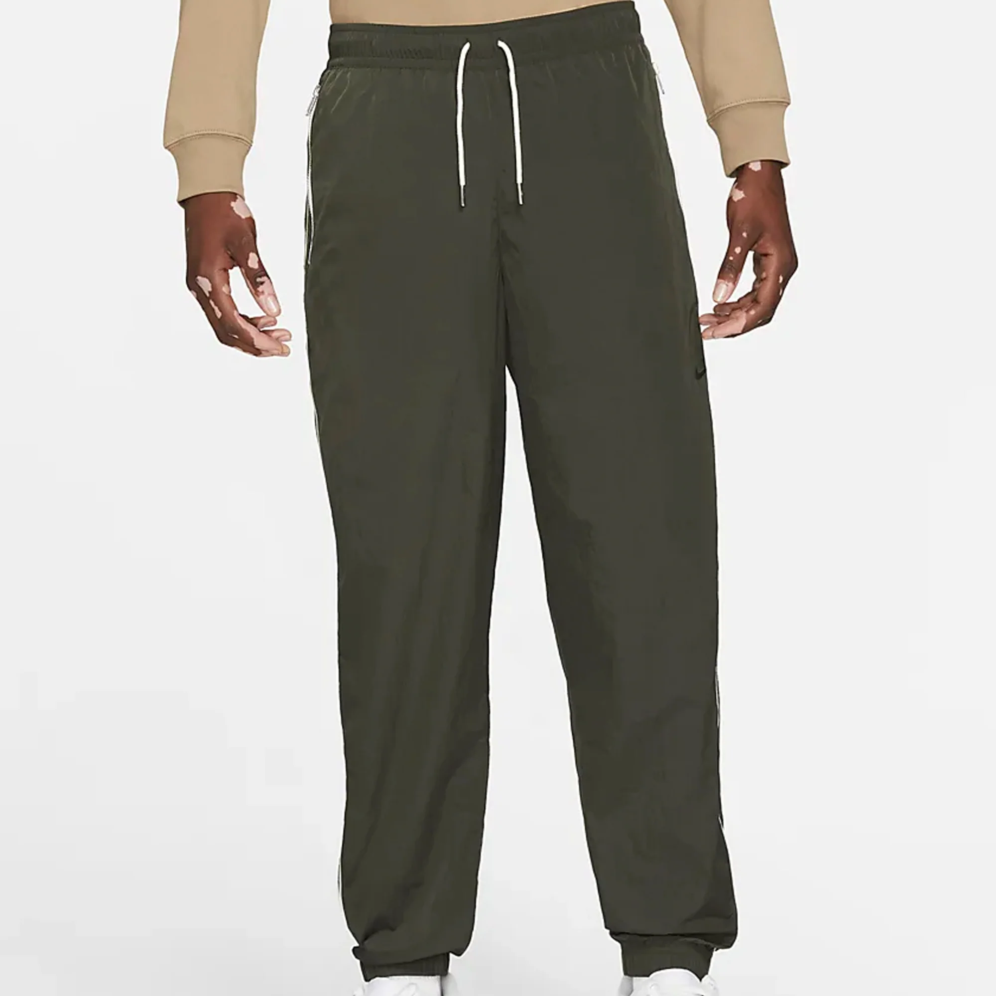 Nike Mens Sportswear Unlined Woven Track Pants Sequoia/Sail - Image 2