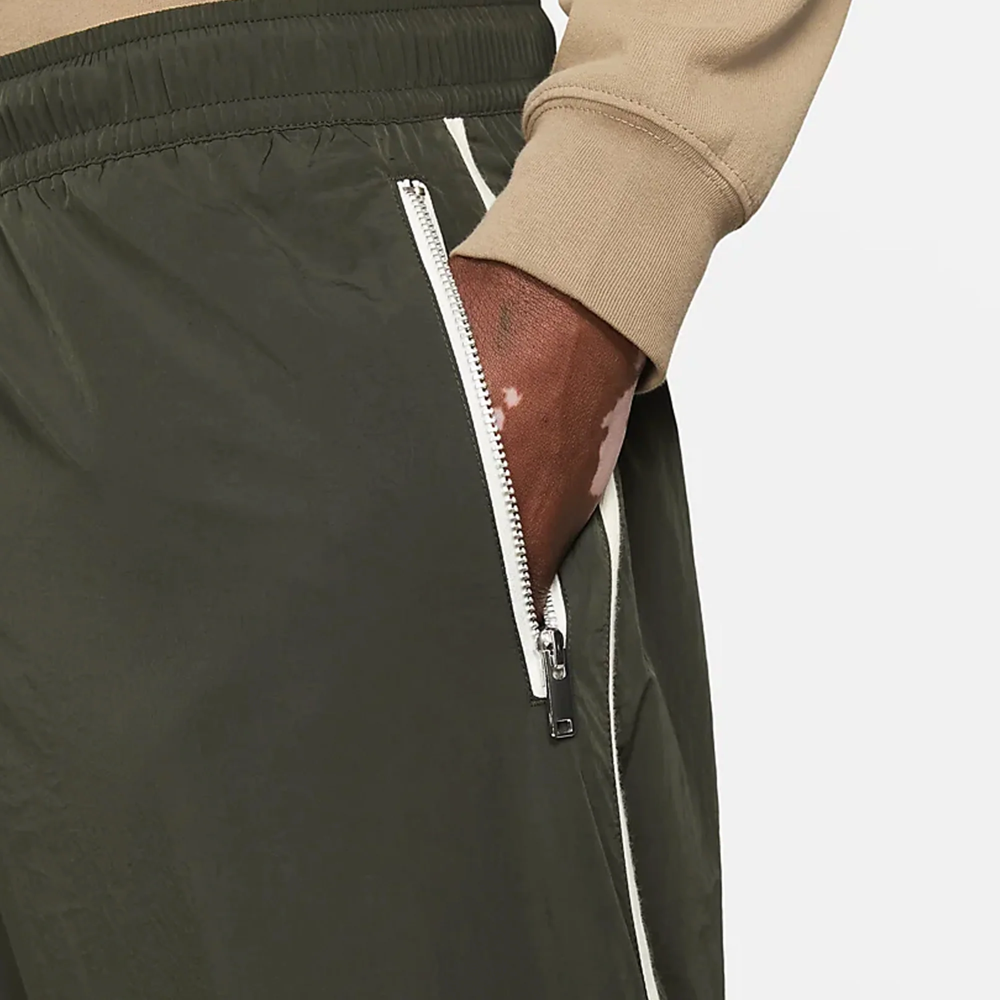 Nike Mens Sportswear Unlined Woven Track Pants Sequoia/Sail - Image 3
