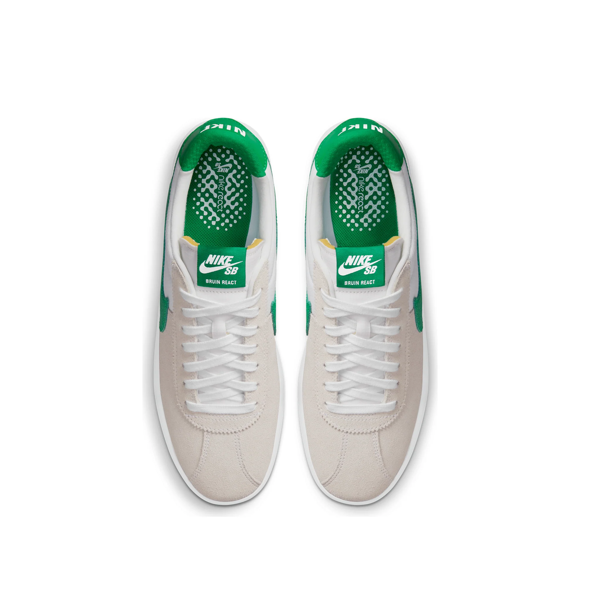 Nike SB Mens Bruin React Shoes White/Lucky Green - Image 4