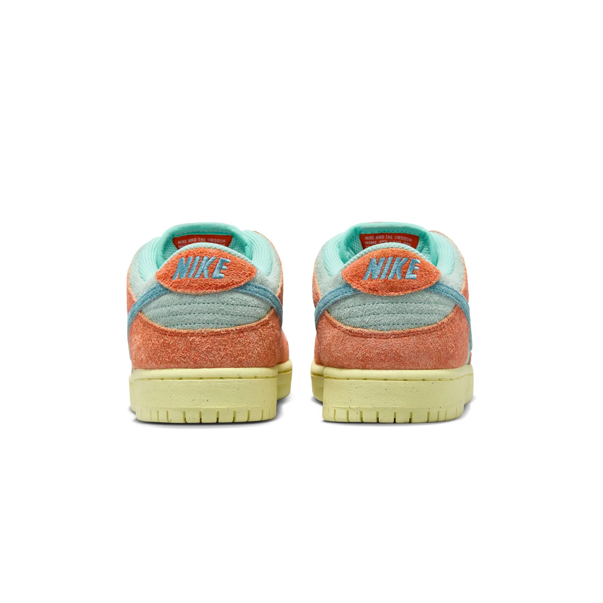 Nike SB Mens Dunk Low Pro Premium Shoes 'Orange/Noise Aqua' - Image 3