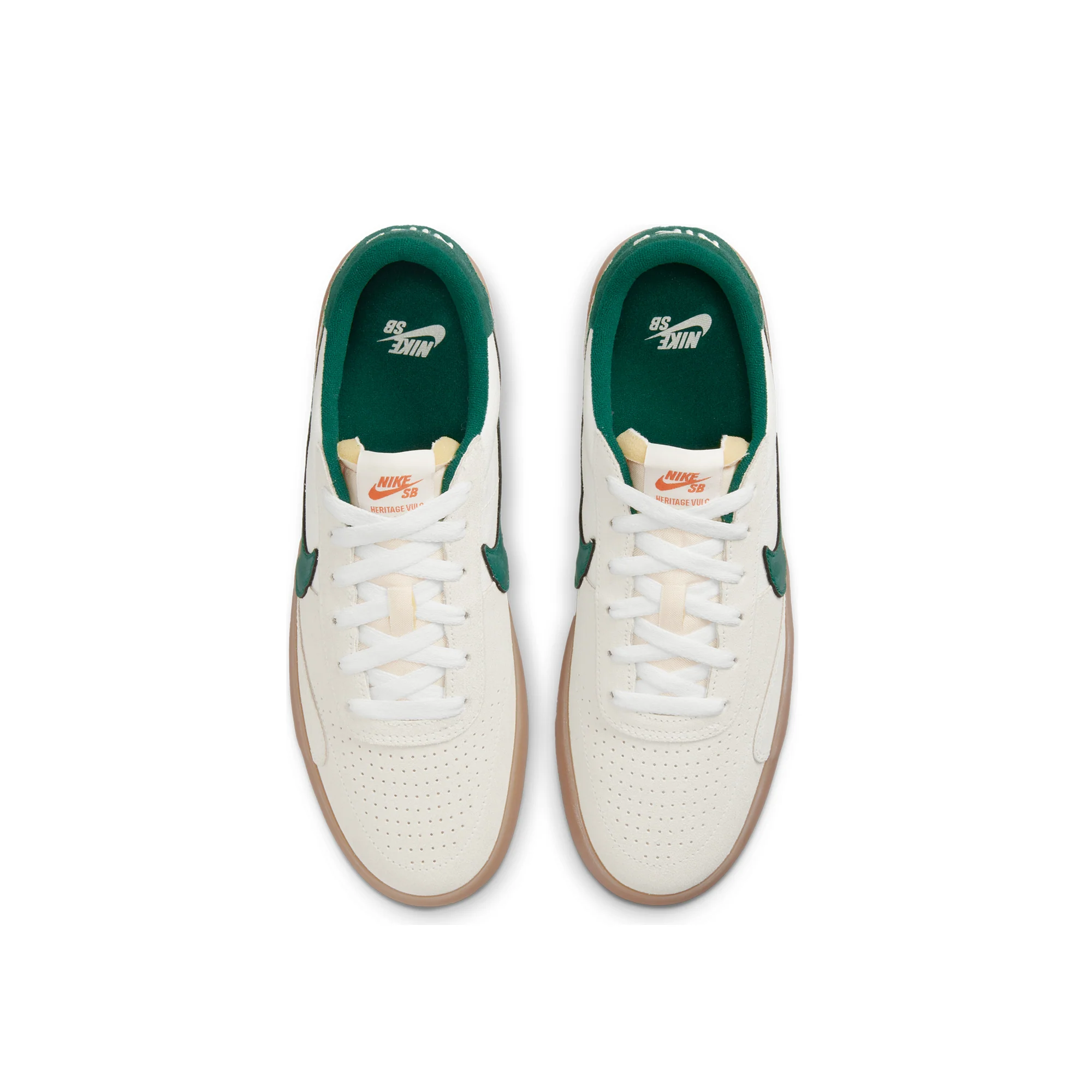 Nike SB Mens Heritage Vulc Shoes Sail/Gorge Green - Image 4