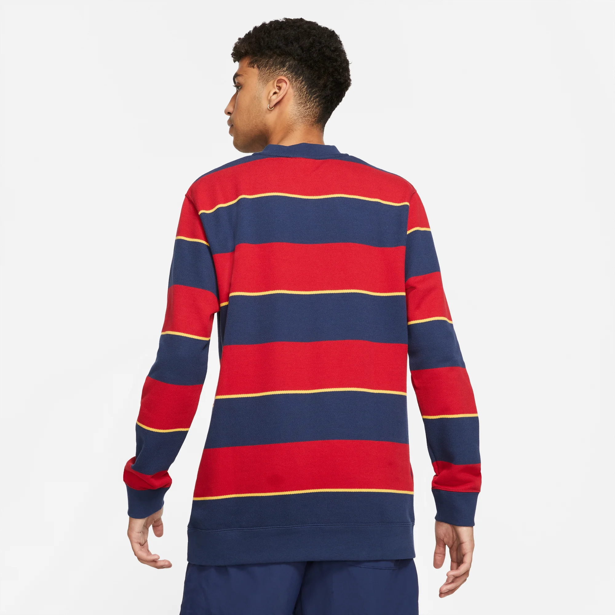 Nike SB Mens Skate Crew Tee Midnight Navy/Gym Red - Image 3