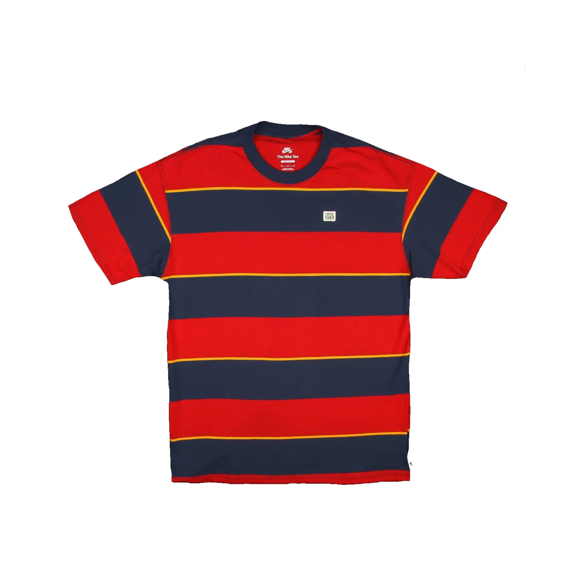 Nike SB Mens Striped Skate T-Shirt Midnight Navy