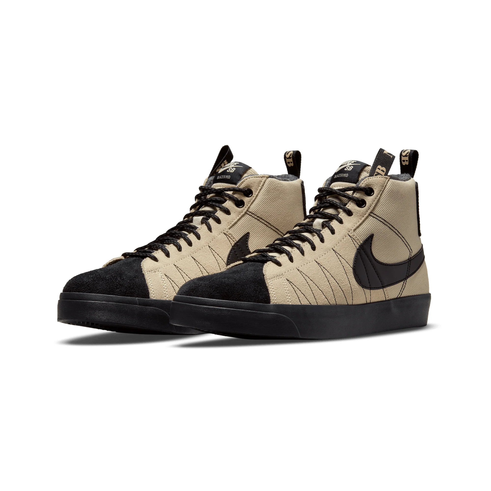 Nike SB Mens Zoom Blazer Mid Premium Shoes 'Rattan/Black' - Image 2
