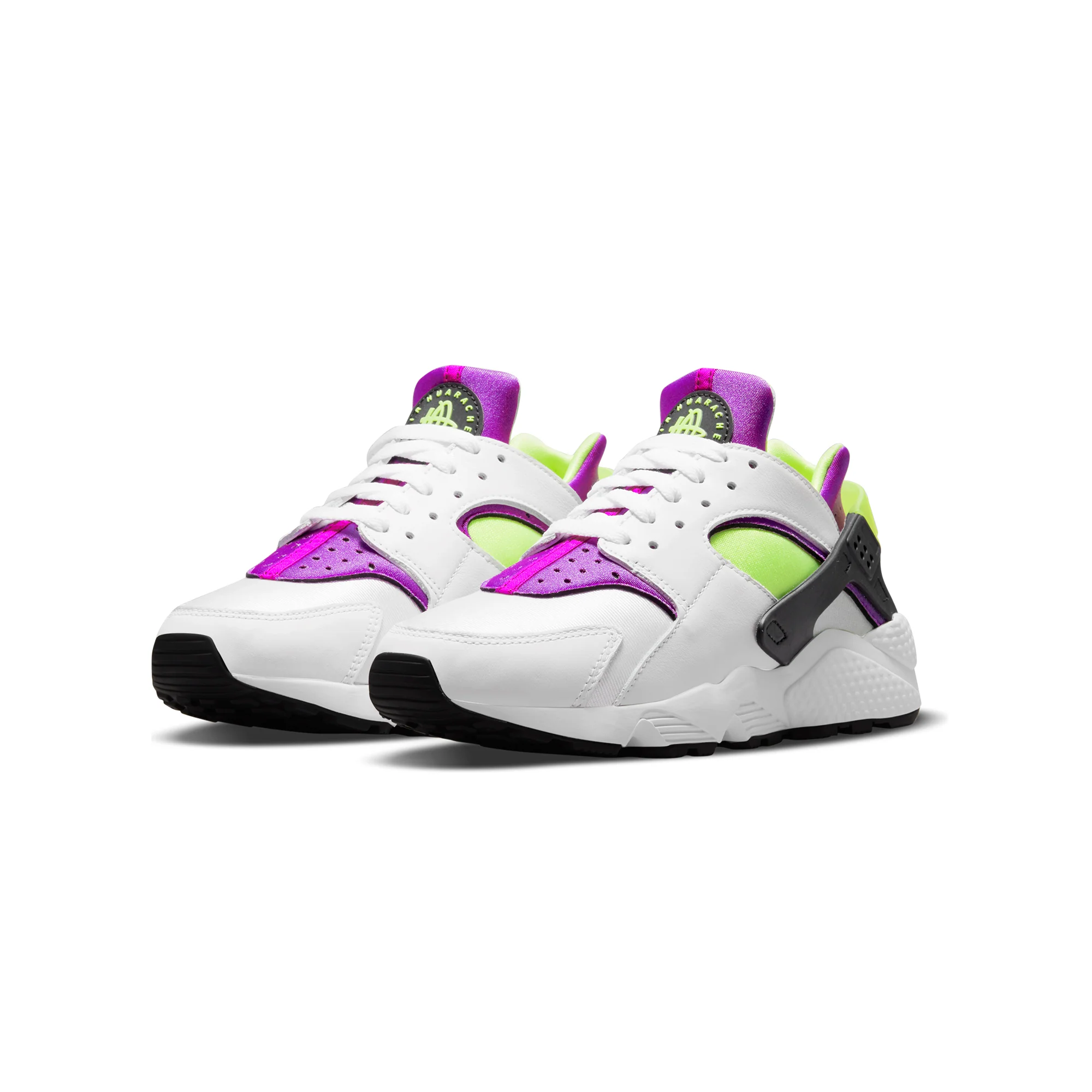 Nike Womens Air Huarache Shoes 'White/Neon Yellow' - Image 2