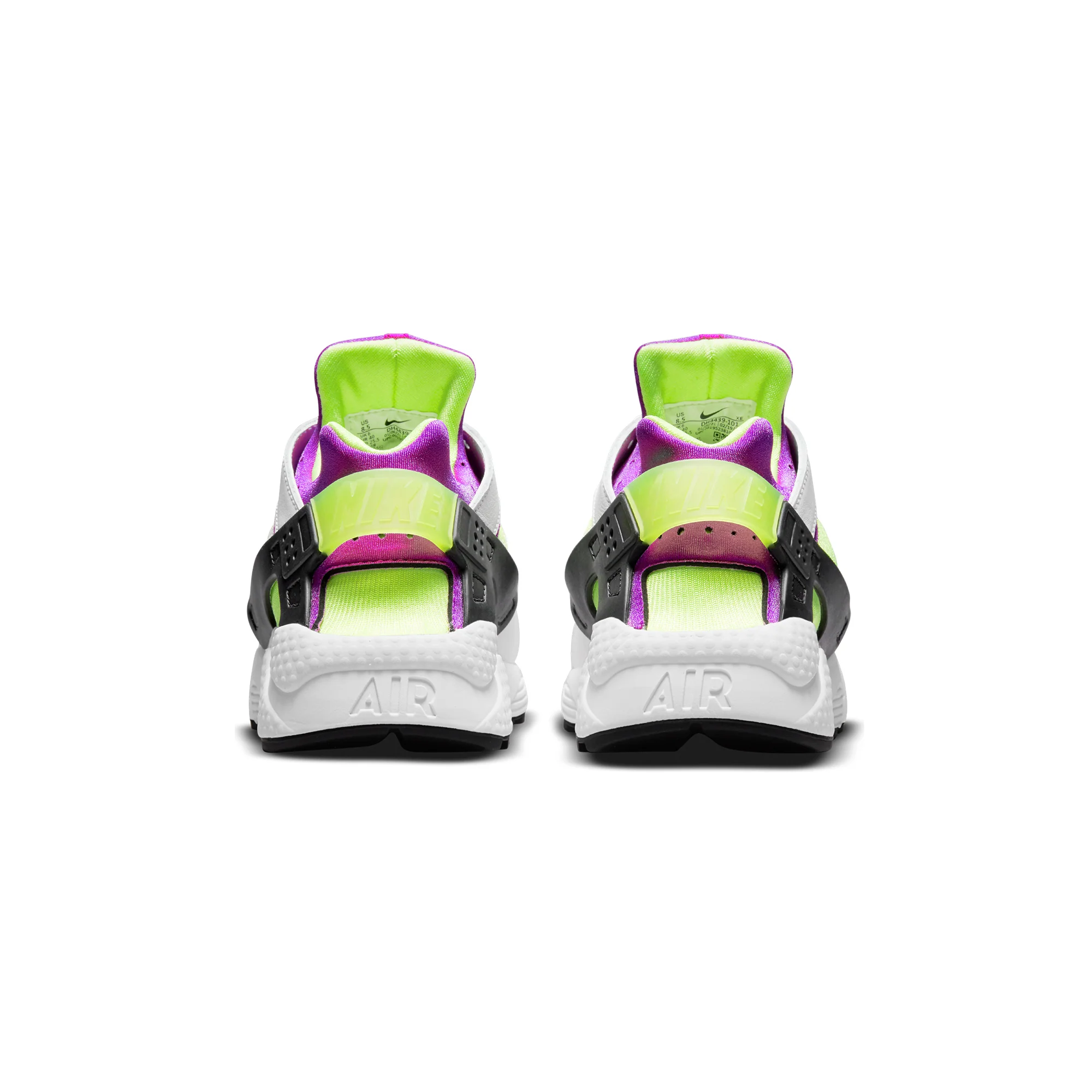 Nike Womens Air Huarache Shoes 'White/Neon Yellow' - Image 3