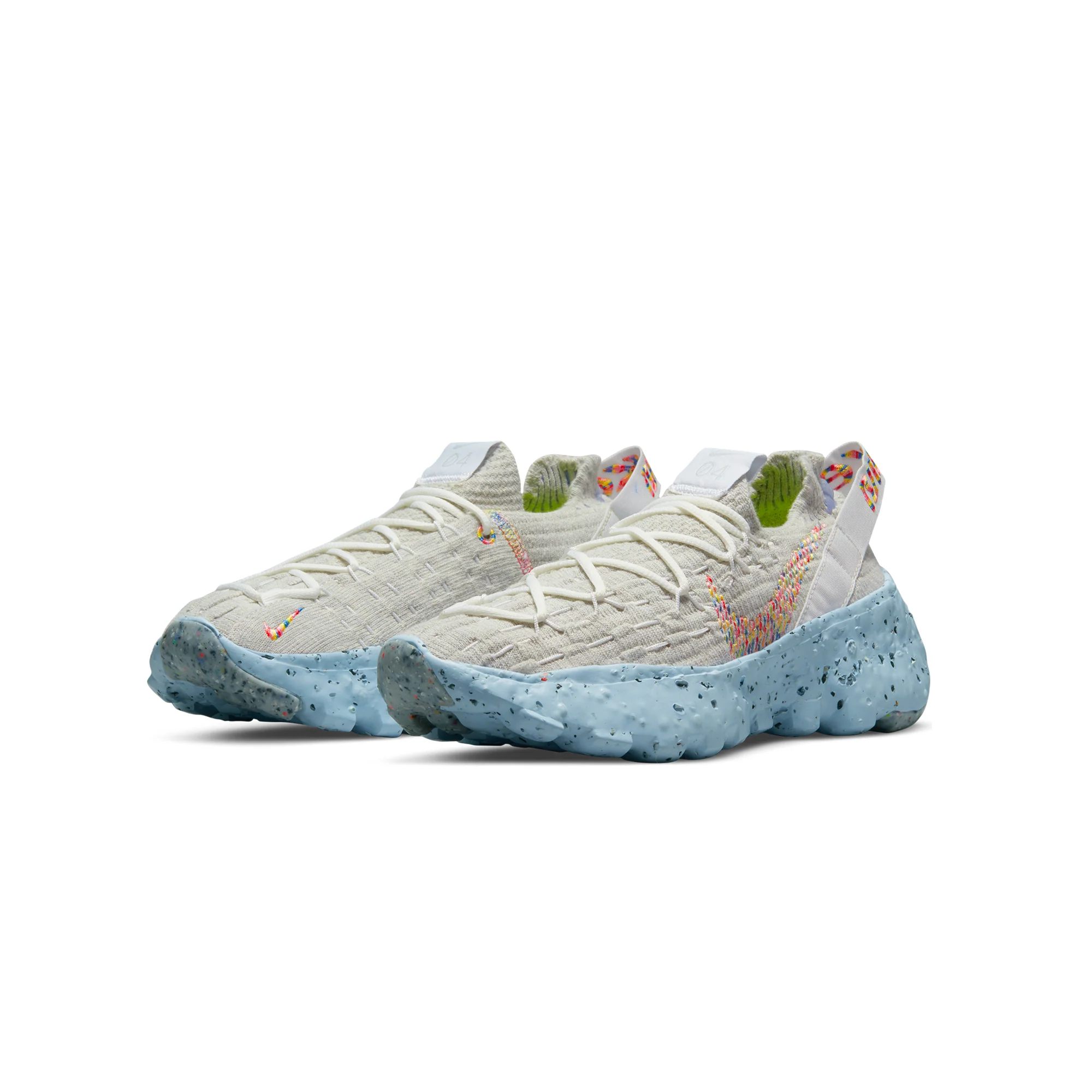 Nike Womens Space Hippie 04 Shoes Summit White/Multi-Color-Photon Dust - Image 2