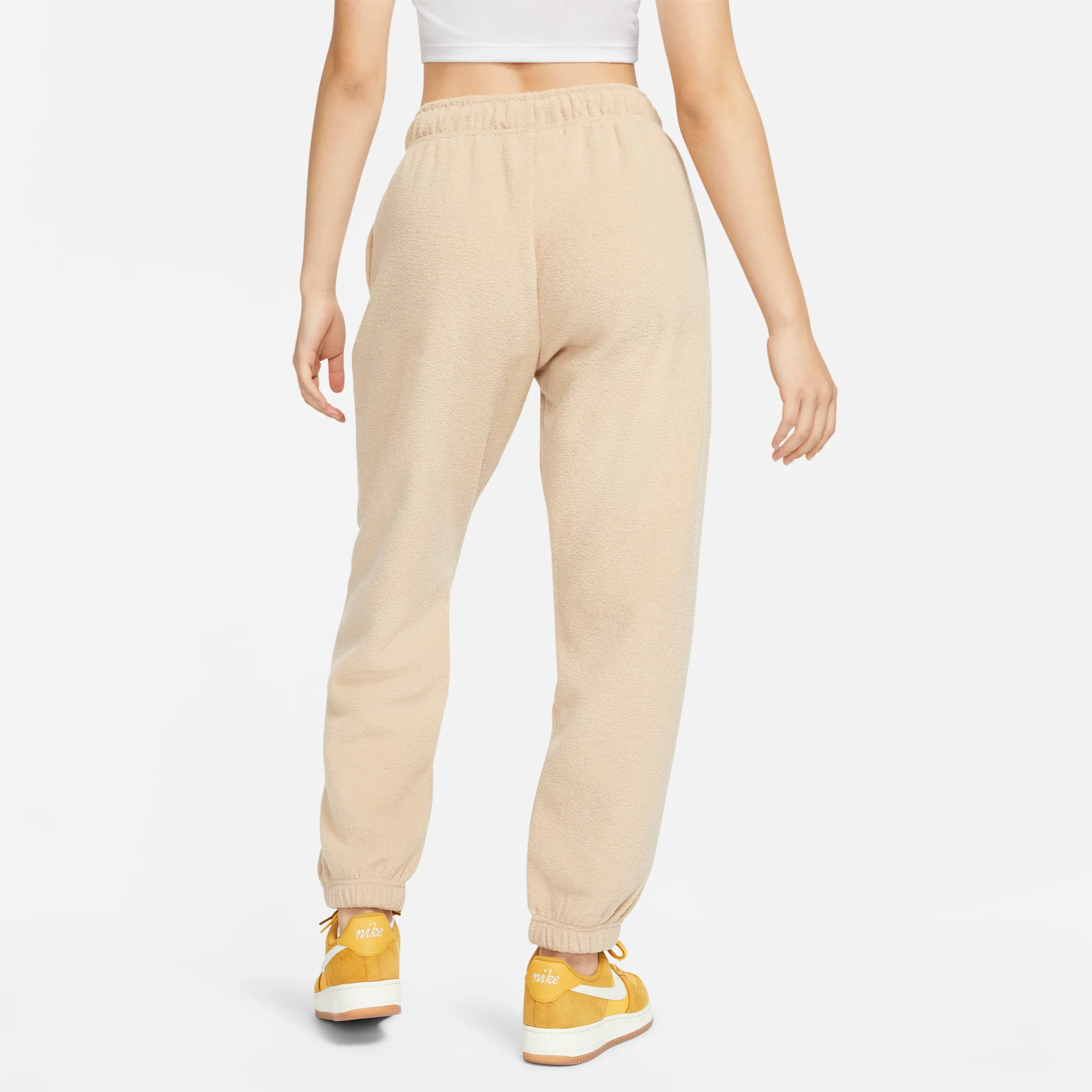 Nike Womens Sportswear Plush High-Rise Joggers 'Hemp' - Image 2