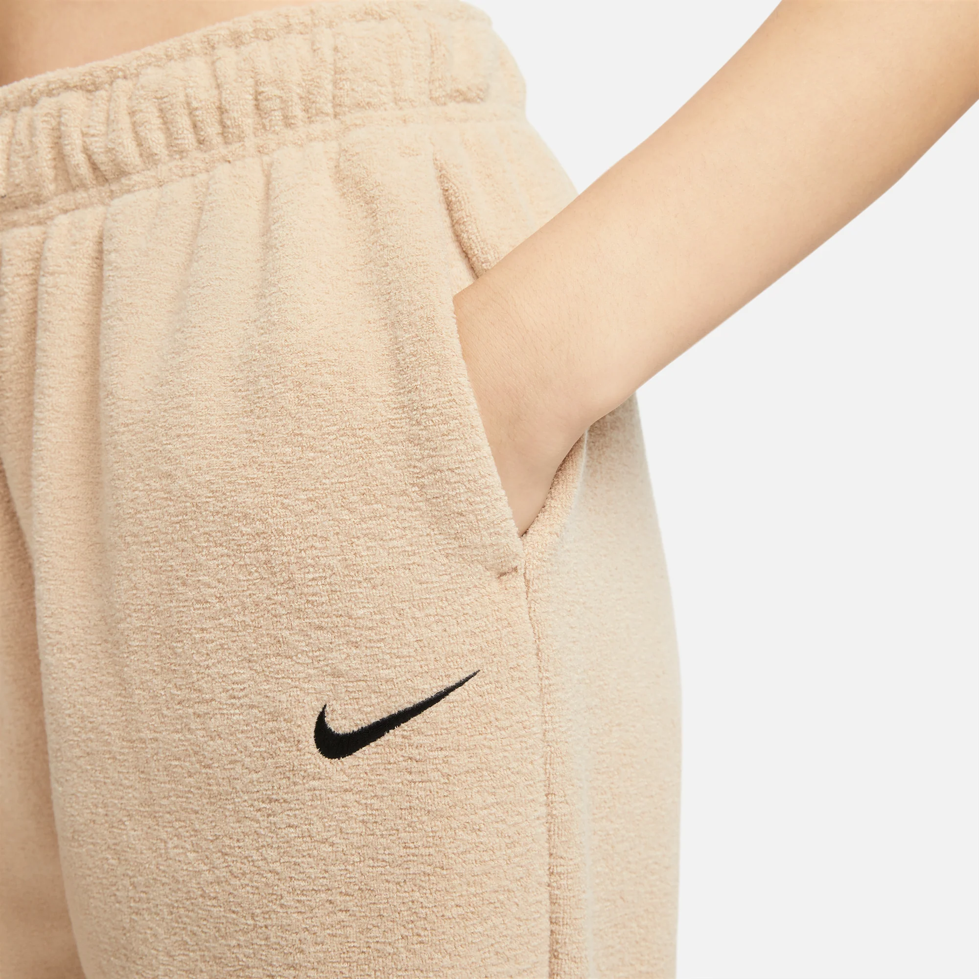 Nike Womens Sportswear Plush High-Rise Joggers 'Hemp' - Image 4