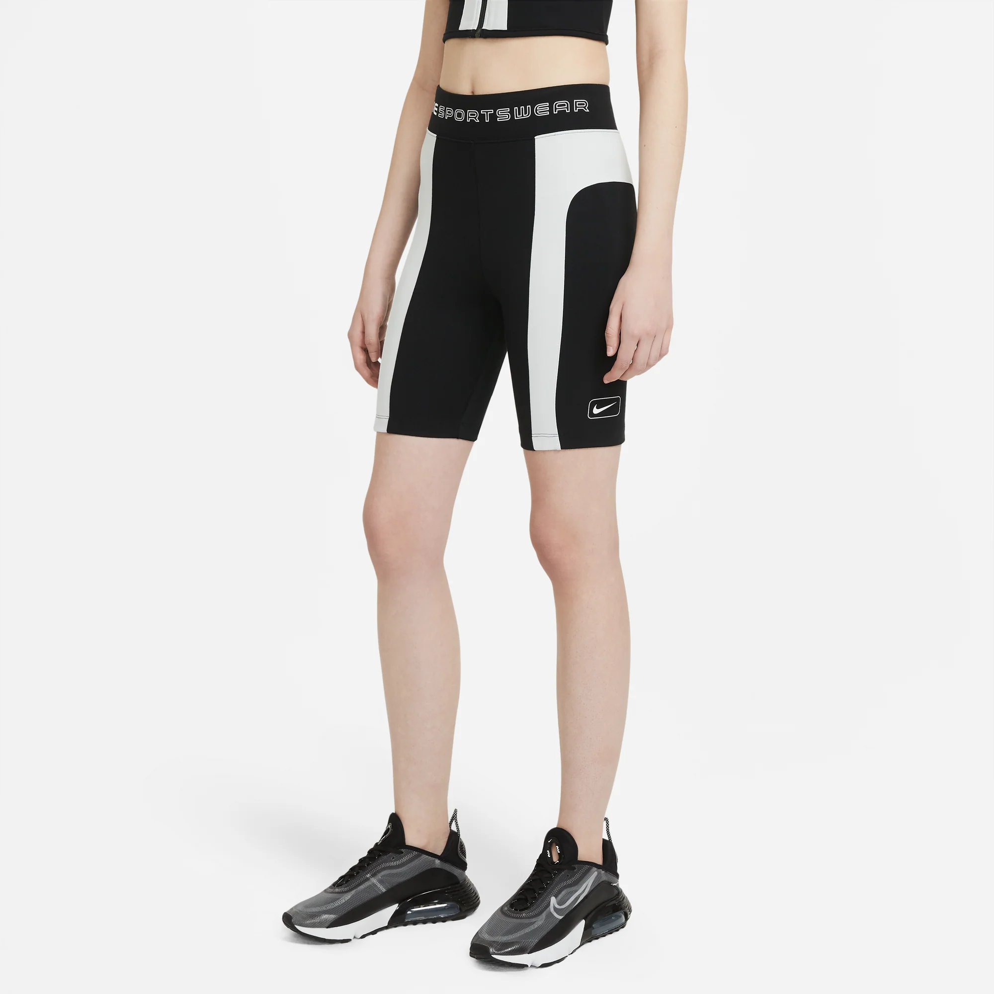 Nike Womens Sportswear Shorts 'Black Pure Platinum' - Image 3
