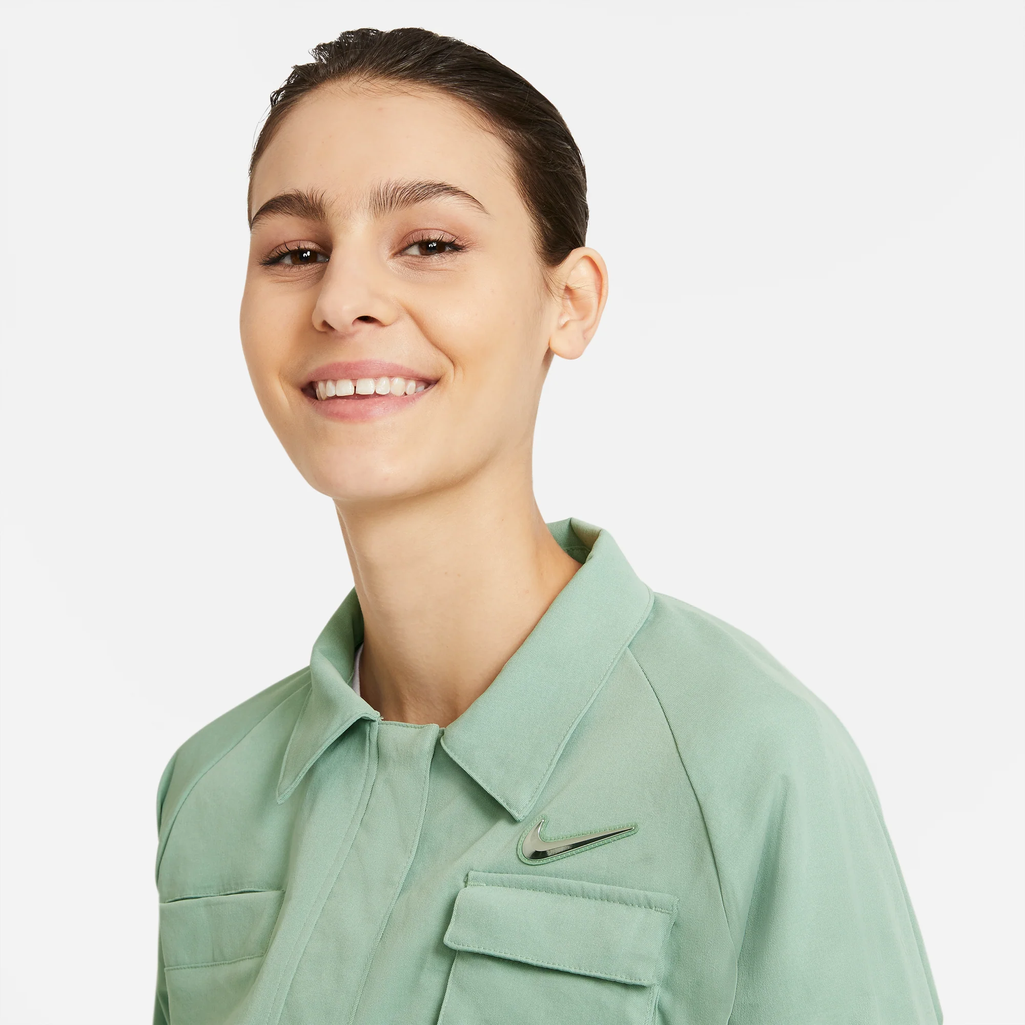 Nike Womens Sportswear Swoosh Jacket 'Steam' - Image 4