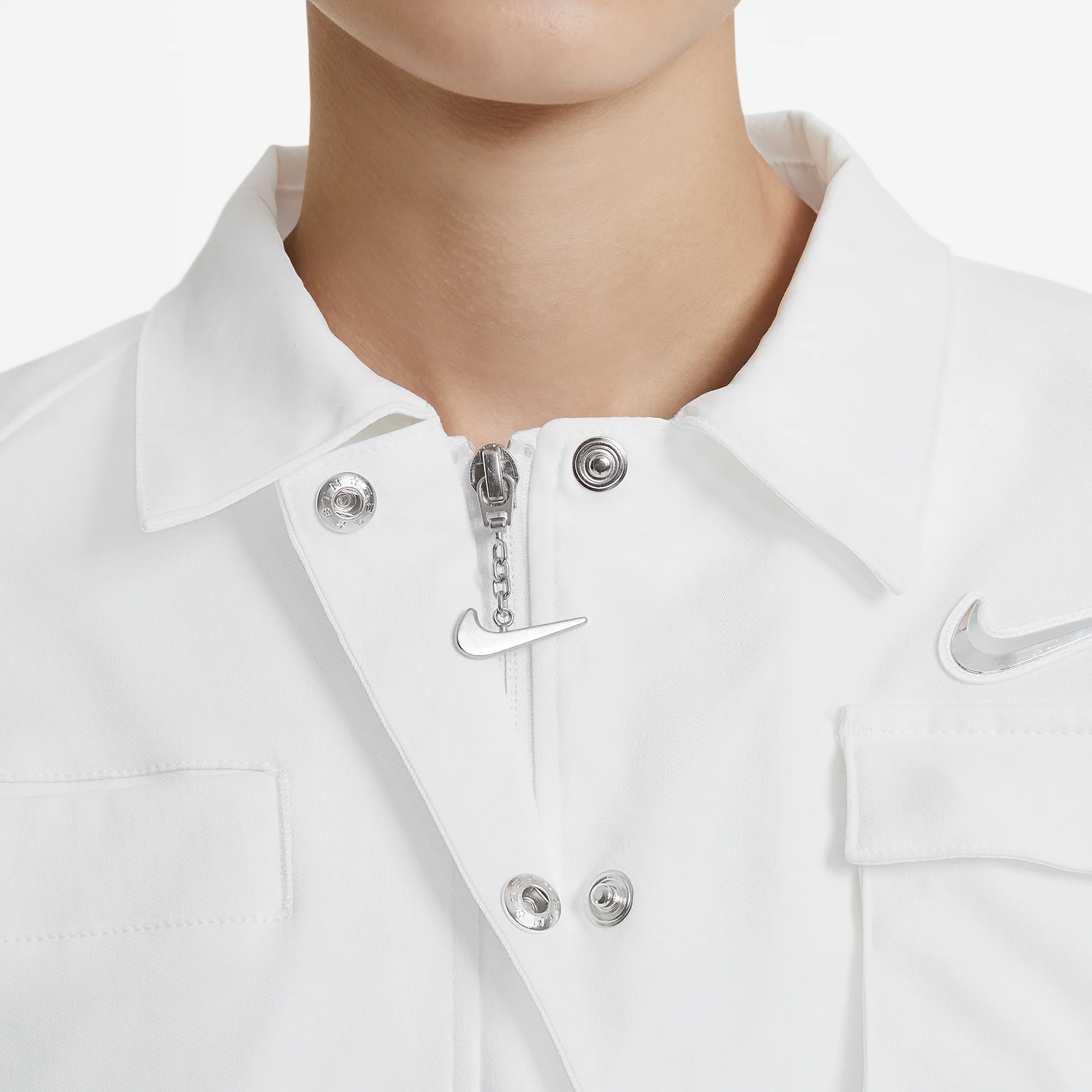 Nike Womens Sportswear Swoosh Jacket 'White' - Image 3