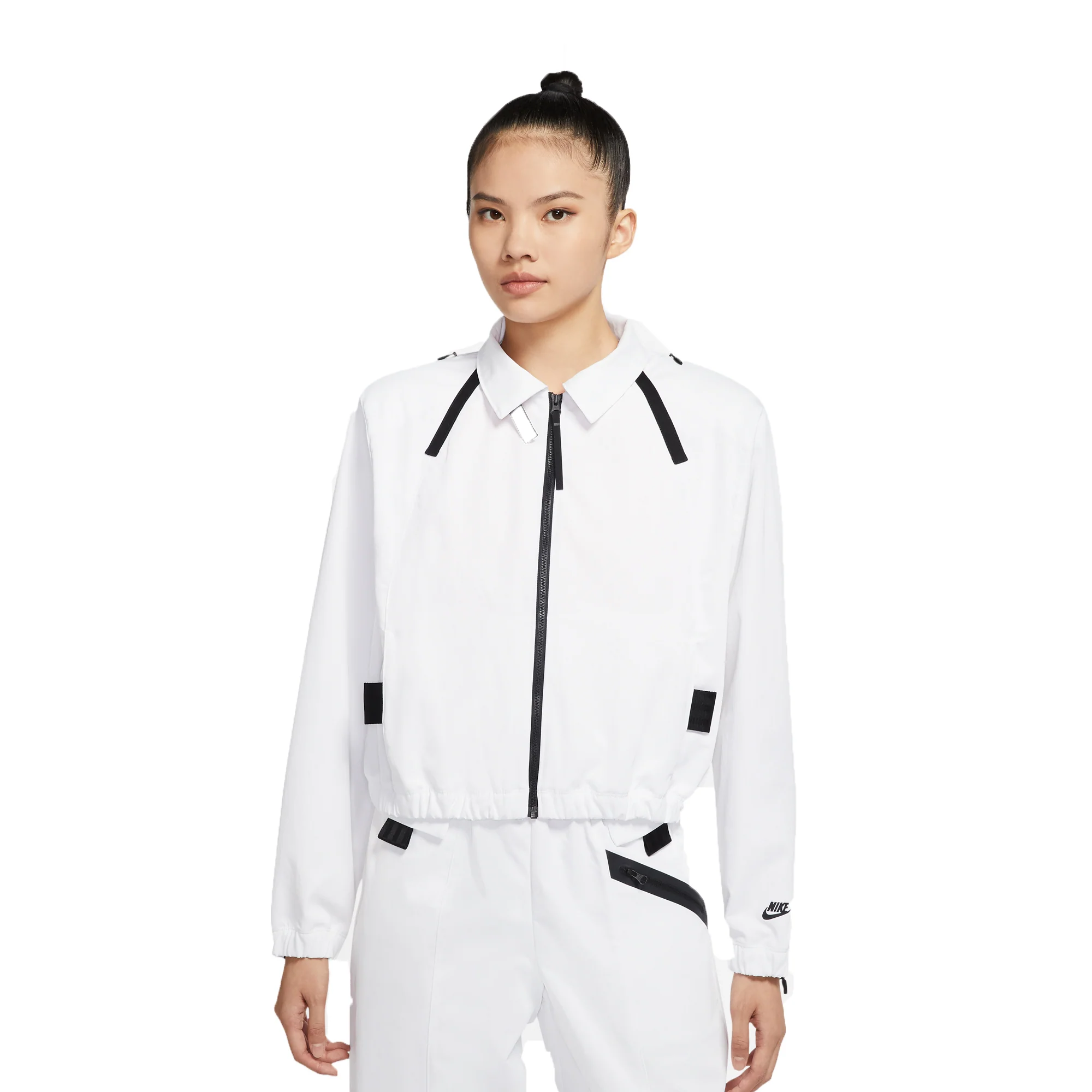 Nike Womens Sportswear Tech Pack Jacket White/Black - Image 2