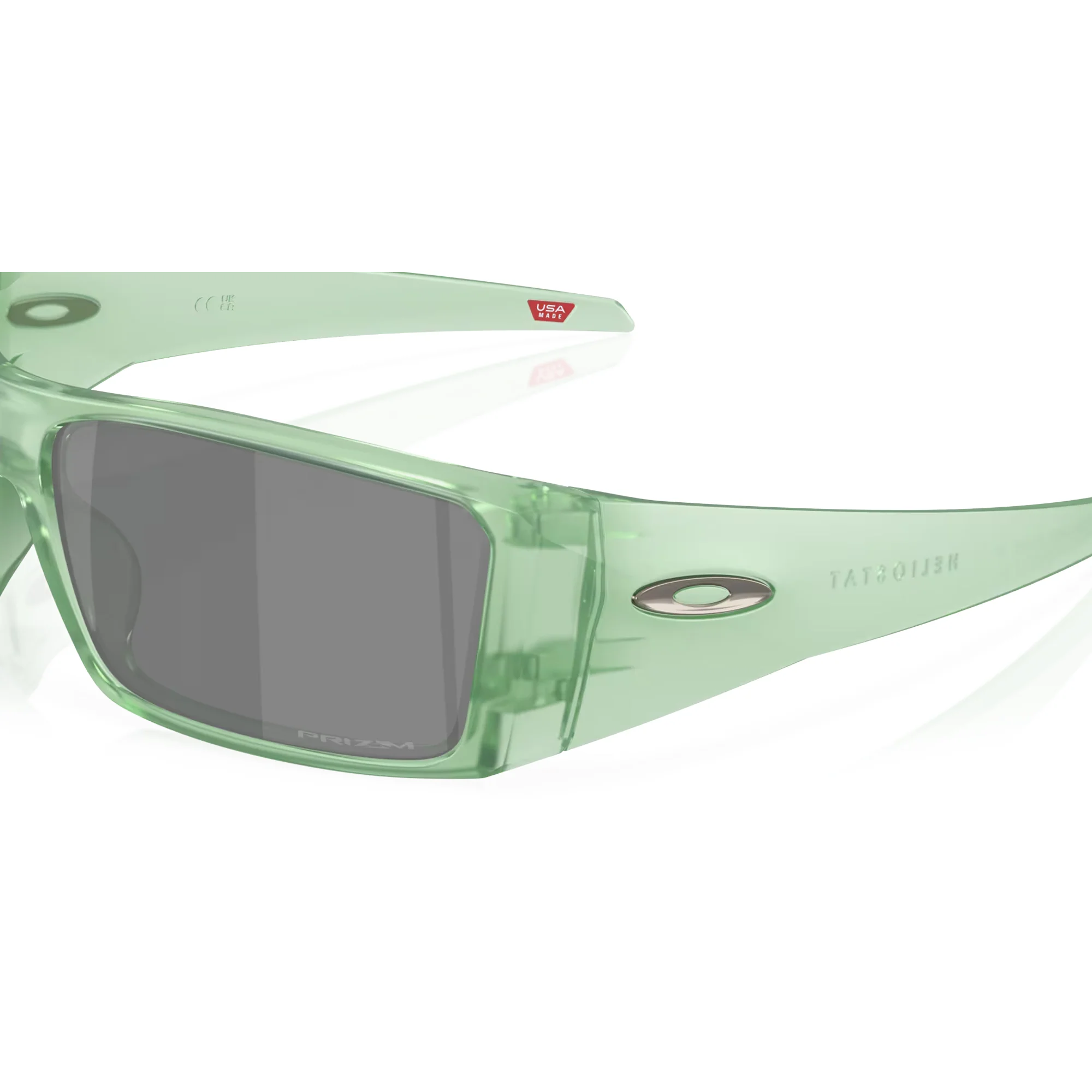 Oakley Heliostat Matte Trans Jade W/ Prizm Black Sunglasses - Image 4
