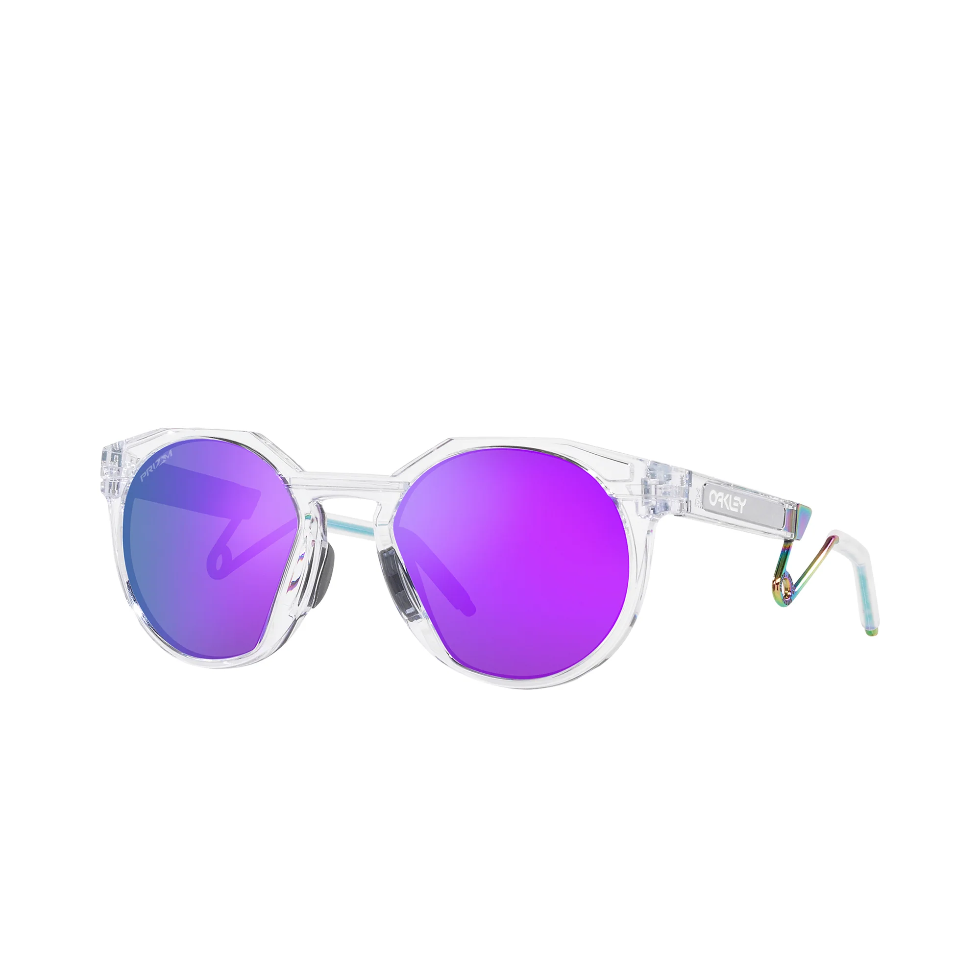 Oakley HSTN Metal Matte Clear W/ Prizm Violet Sunglasses - Image 2