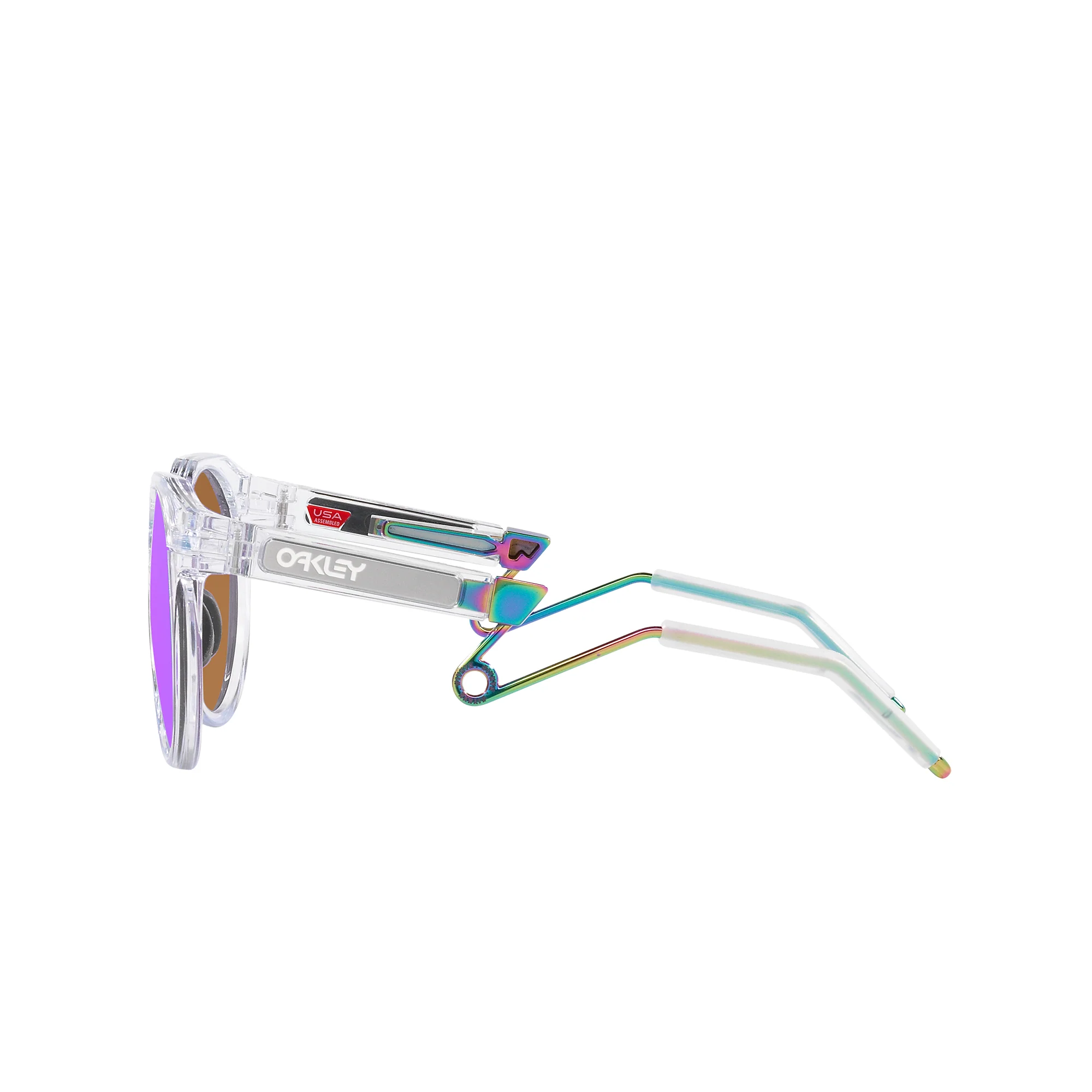 Oakley HSTN Metal Matte Clear W/ Prizm Violet Sunglasses - Image 3