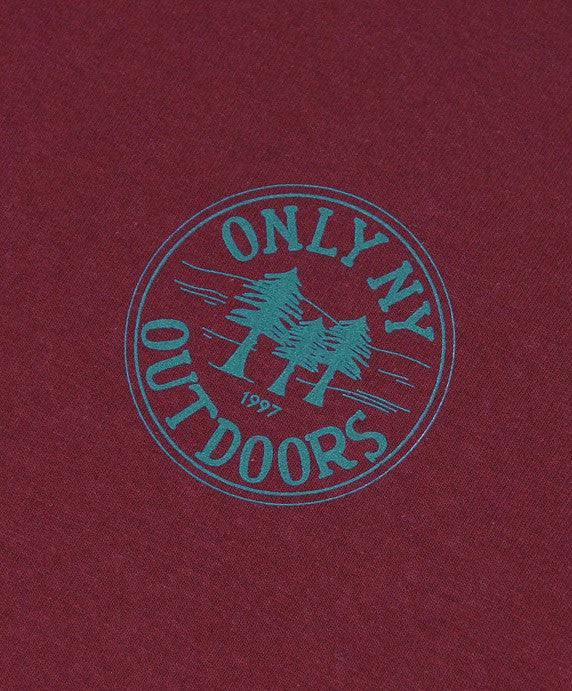 Only NY Tree Line L/S Tee (Merlot) - Image 2