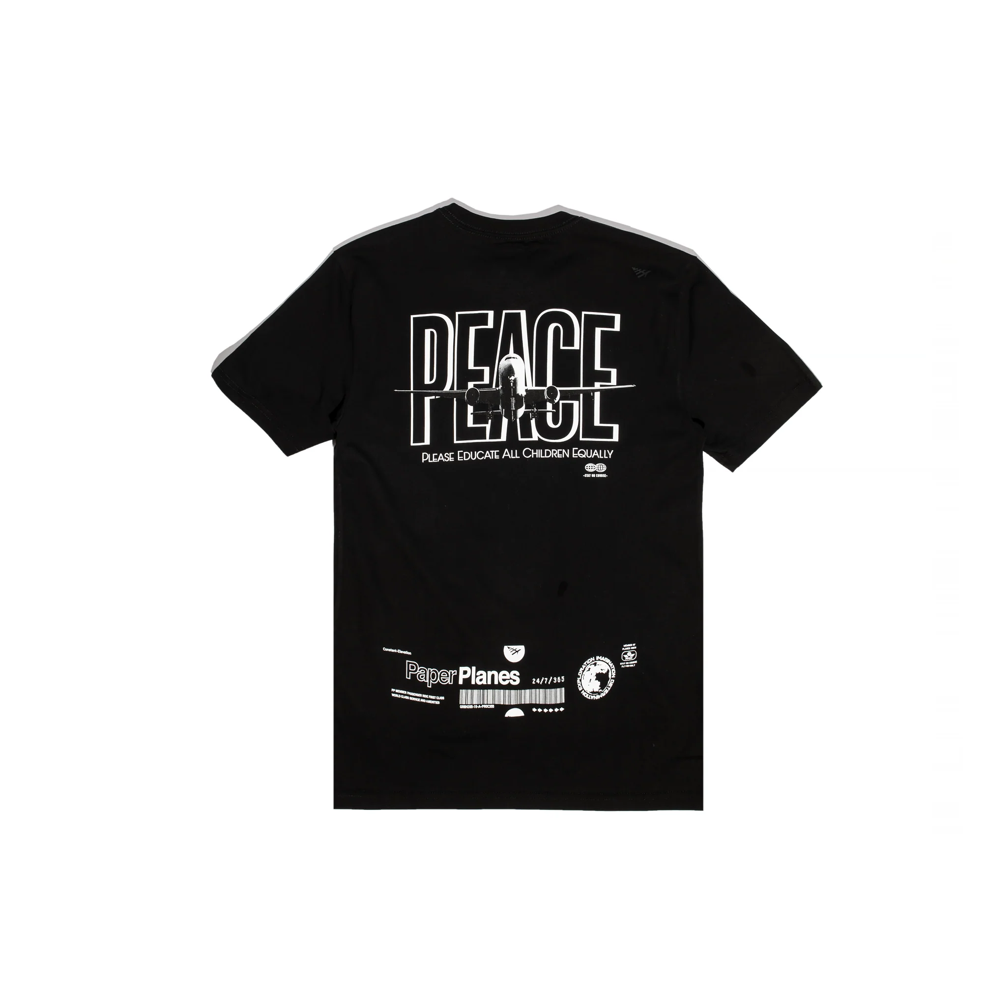 Paper Planes Mens Peace Tee 'Black' - Image 2