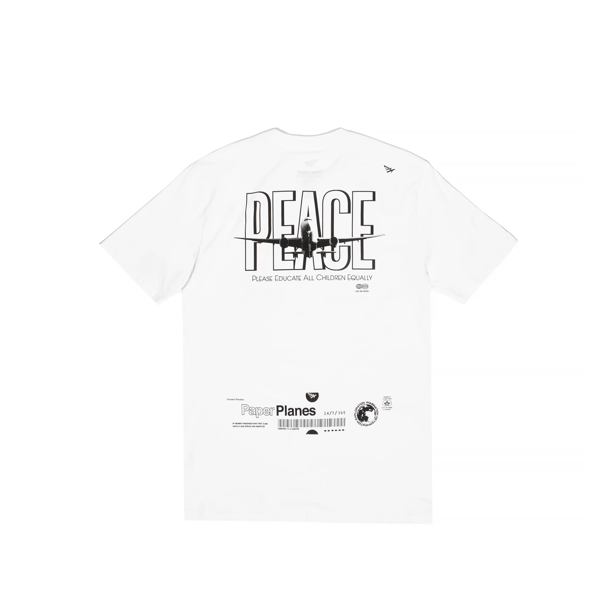 Paper Planes Mens Peace Tee 'White' - Image 2