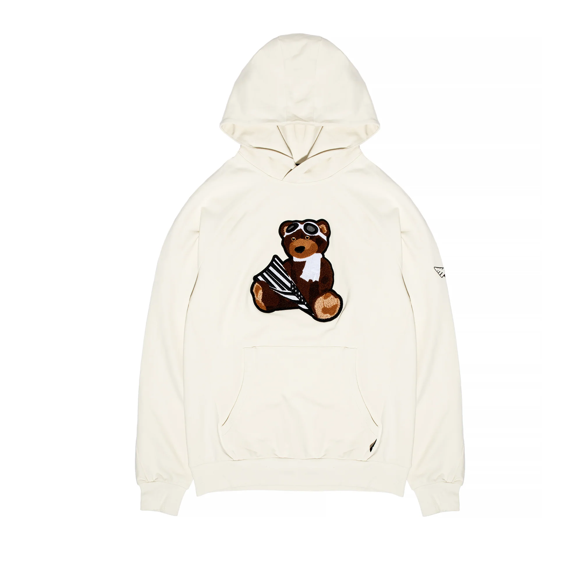 Paper Planes Mens Chenille Bear Hoodie 'Vapor'