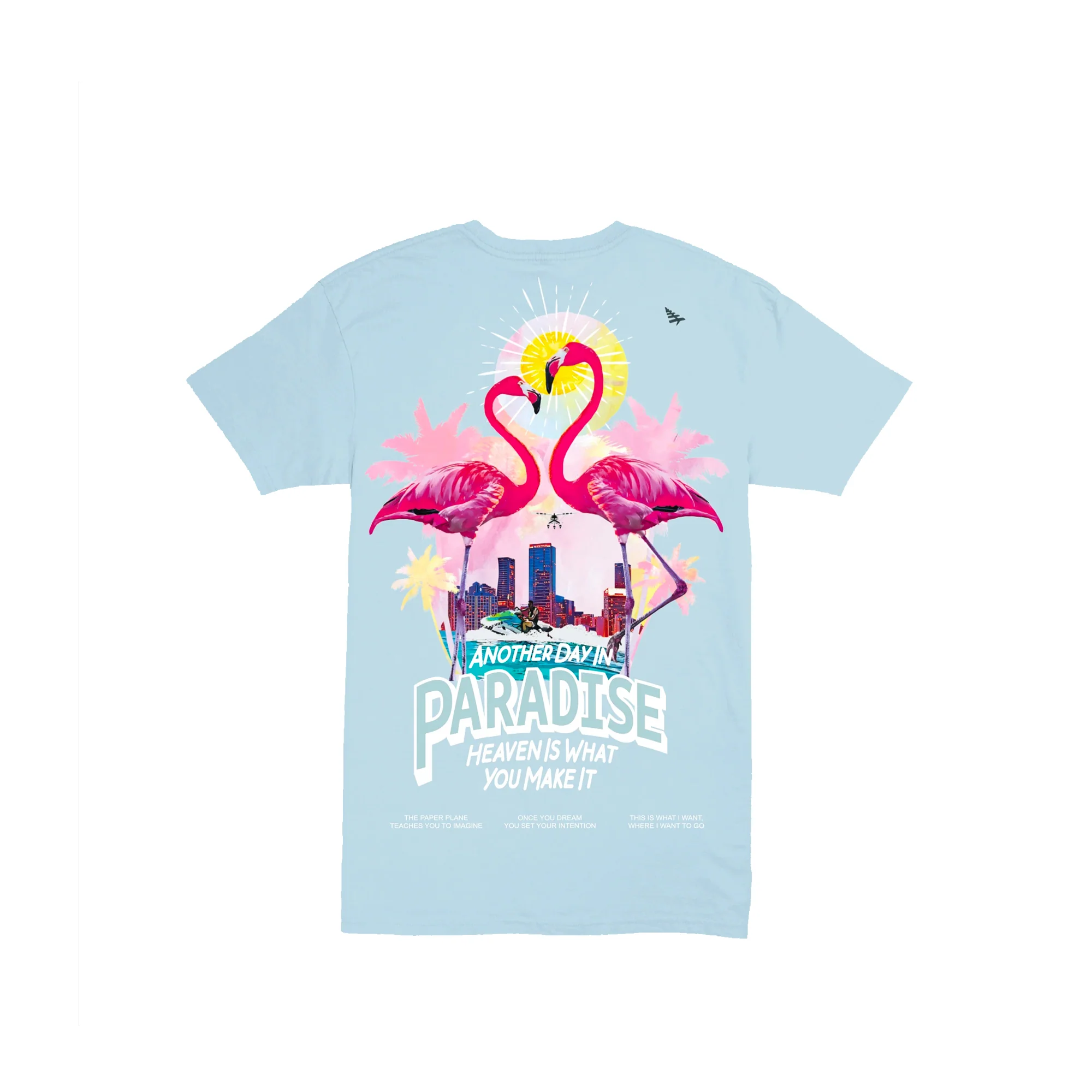 Paper Planes Mens Pastel Paradise Tee 'Powder Blue' - Image 2