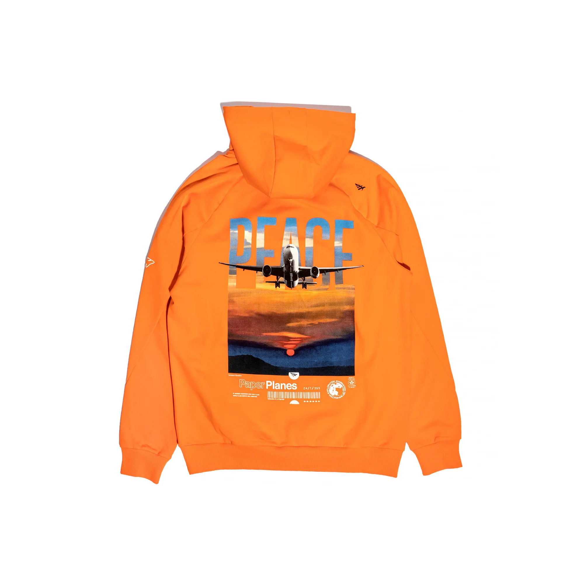 Paper Planes Mens World Peace Hoodie 'Orange Tiger'' - Image 2