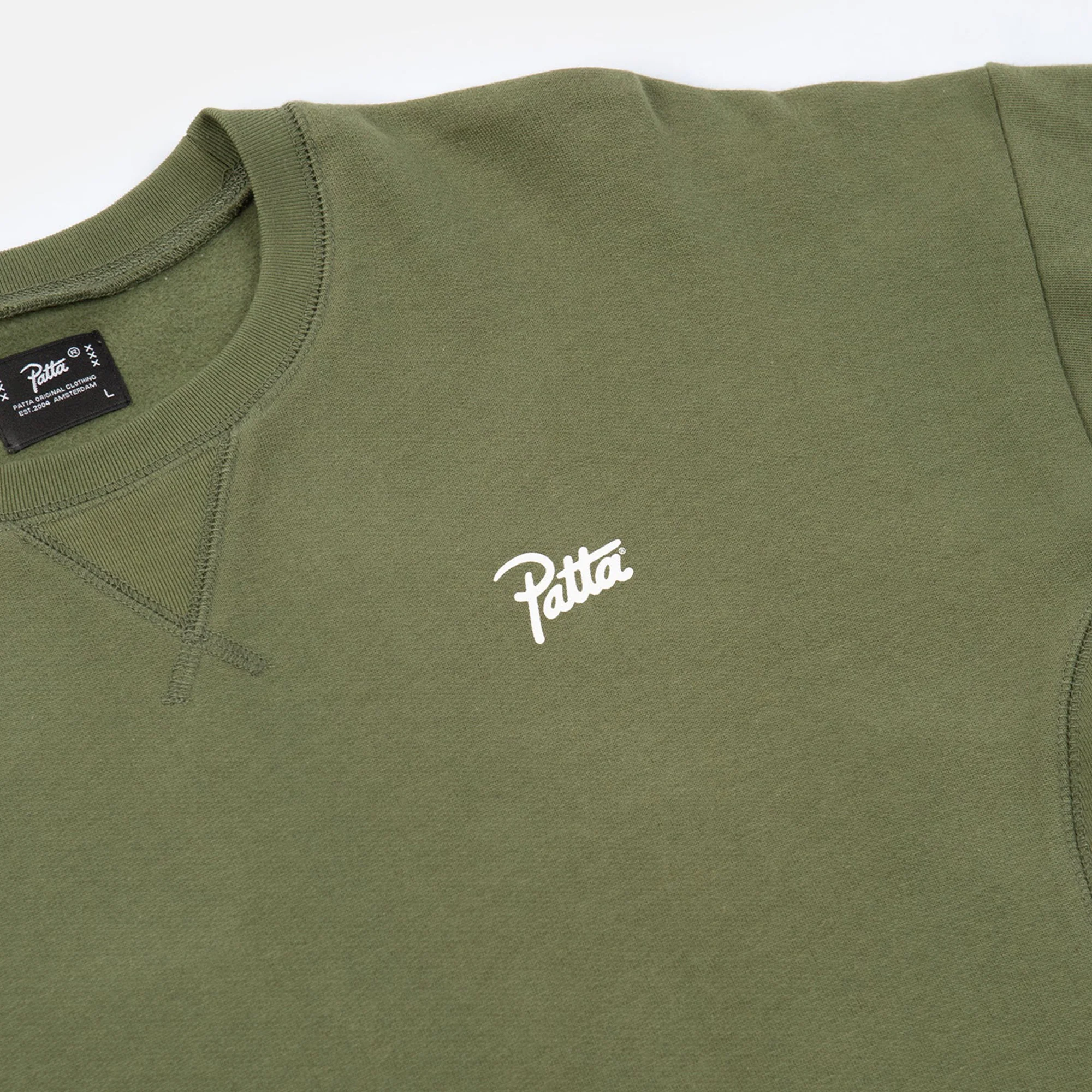 Patta Mens Basic Summer Crewneck Sweater 'Olivine' - Image 4