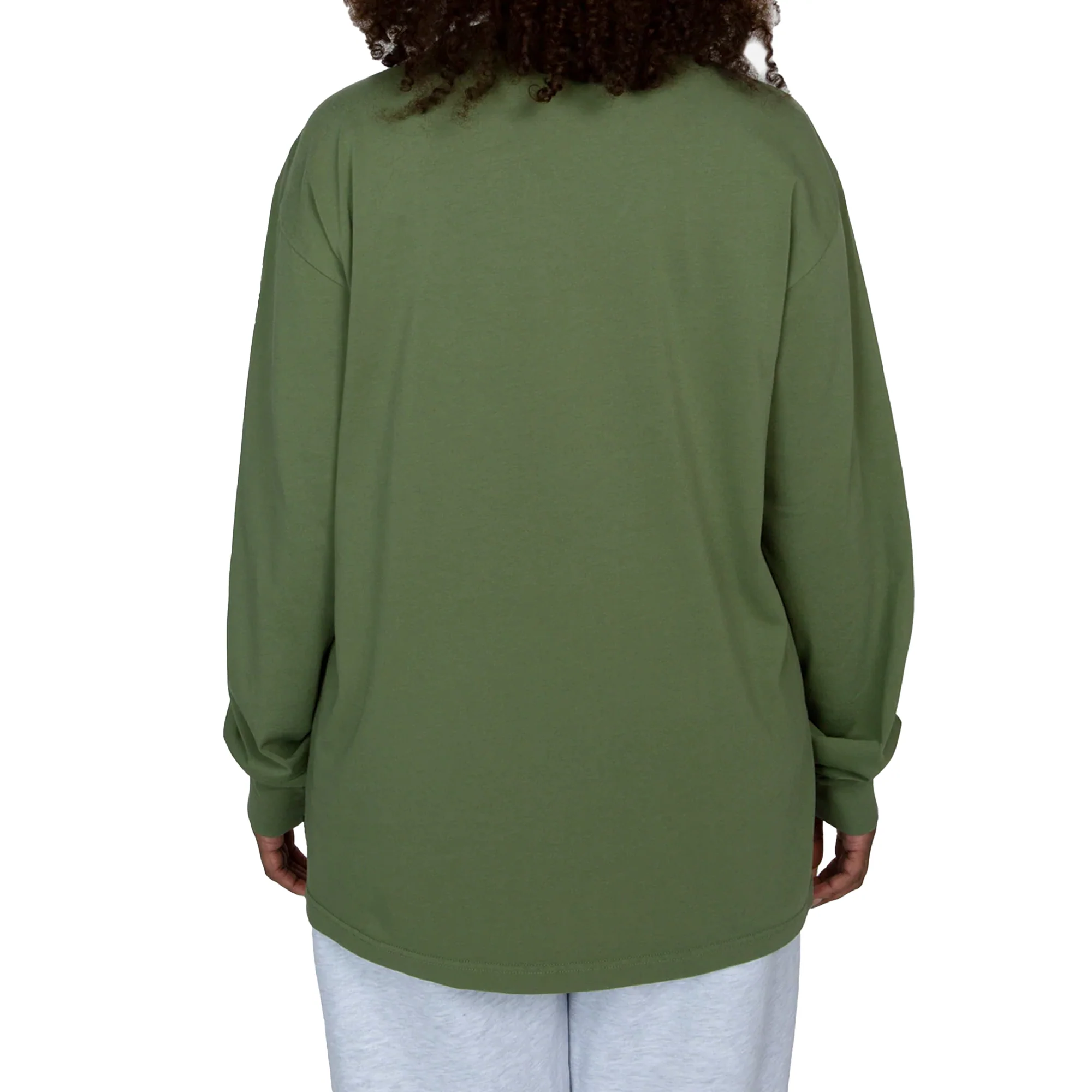 Patta Mens Basic Washed Pocket Longsleeve T-Shirt 'Olivine' - Image 4
