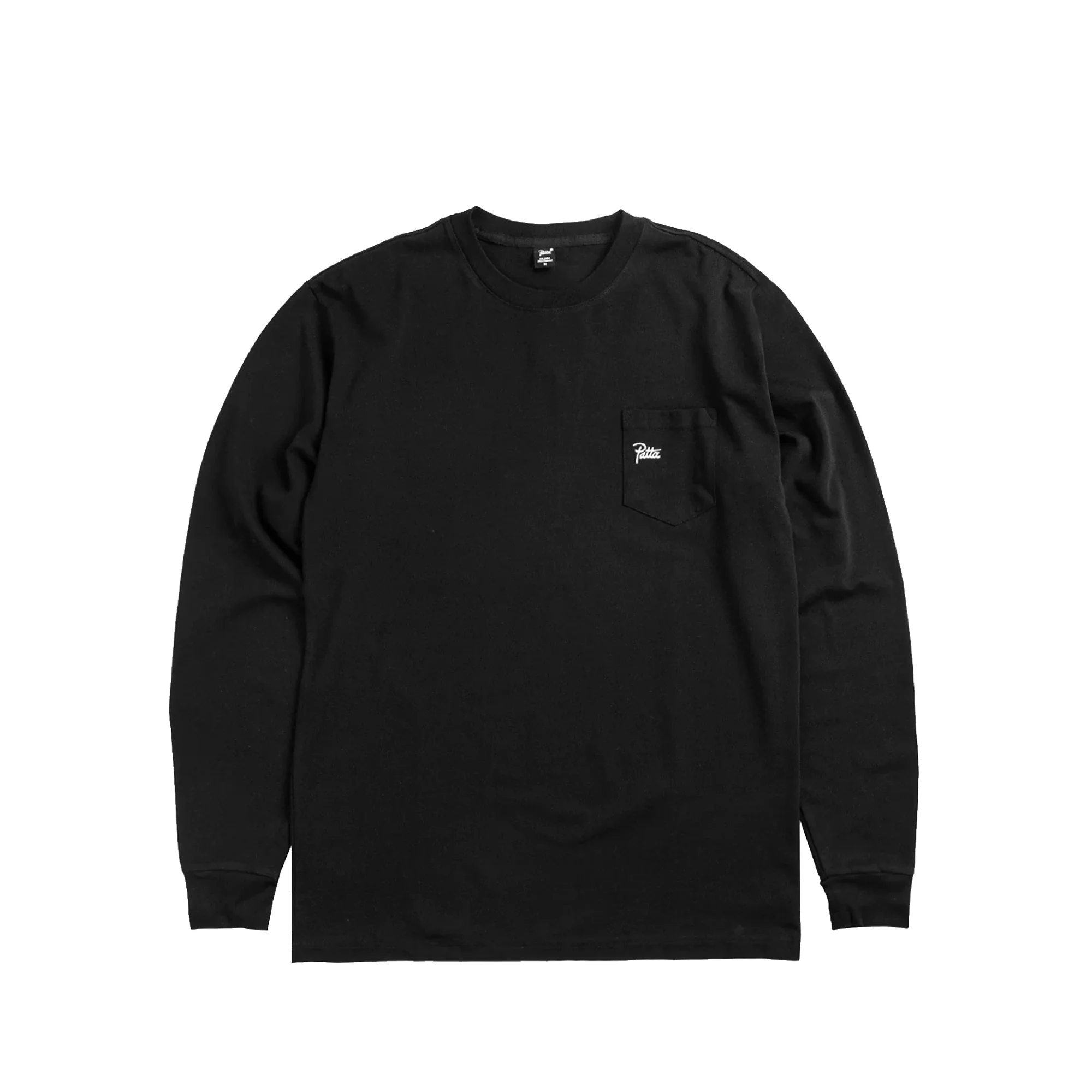 Patta Mens Basic Washed Pocket Longsleeve T-Shirt 'Black'