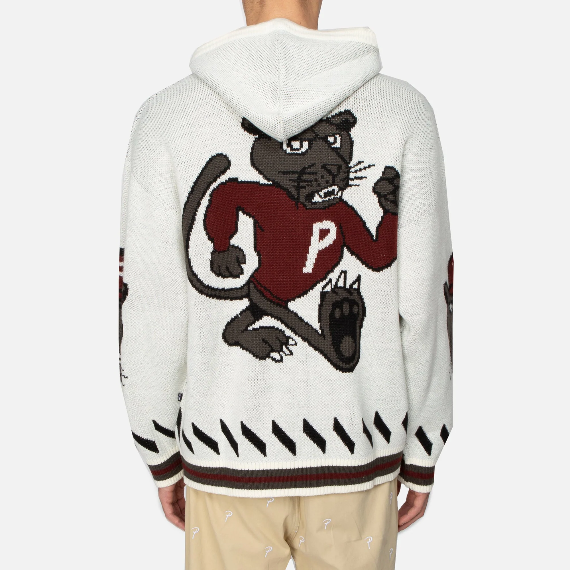 Patta Mens Cartoon Knitted Jacket 'Whitecap Gray' - Image 3