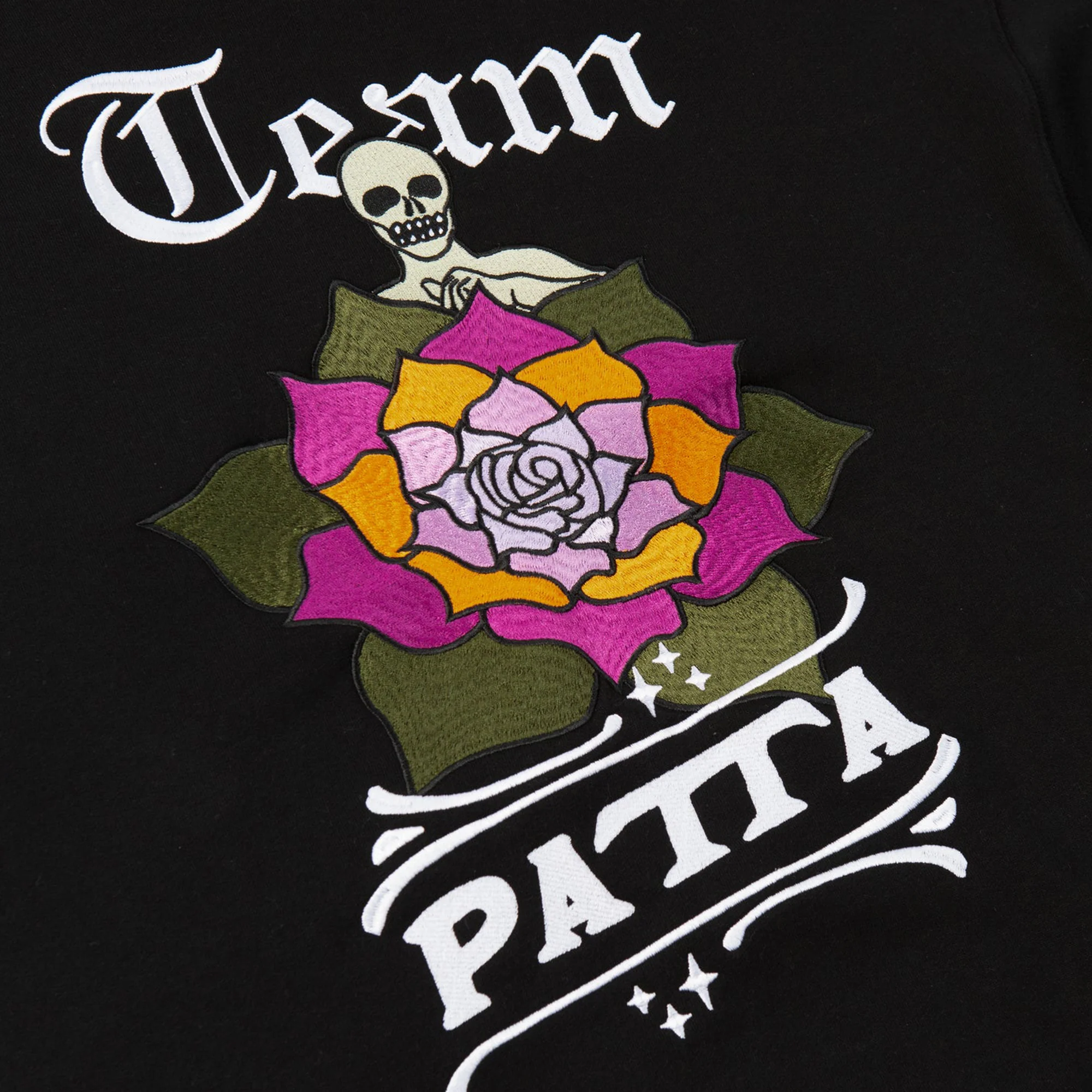 Patta Mens La Flor Hooded Sweater 'Black' - Image 4
