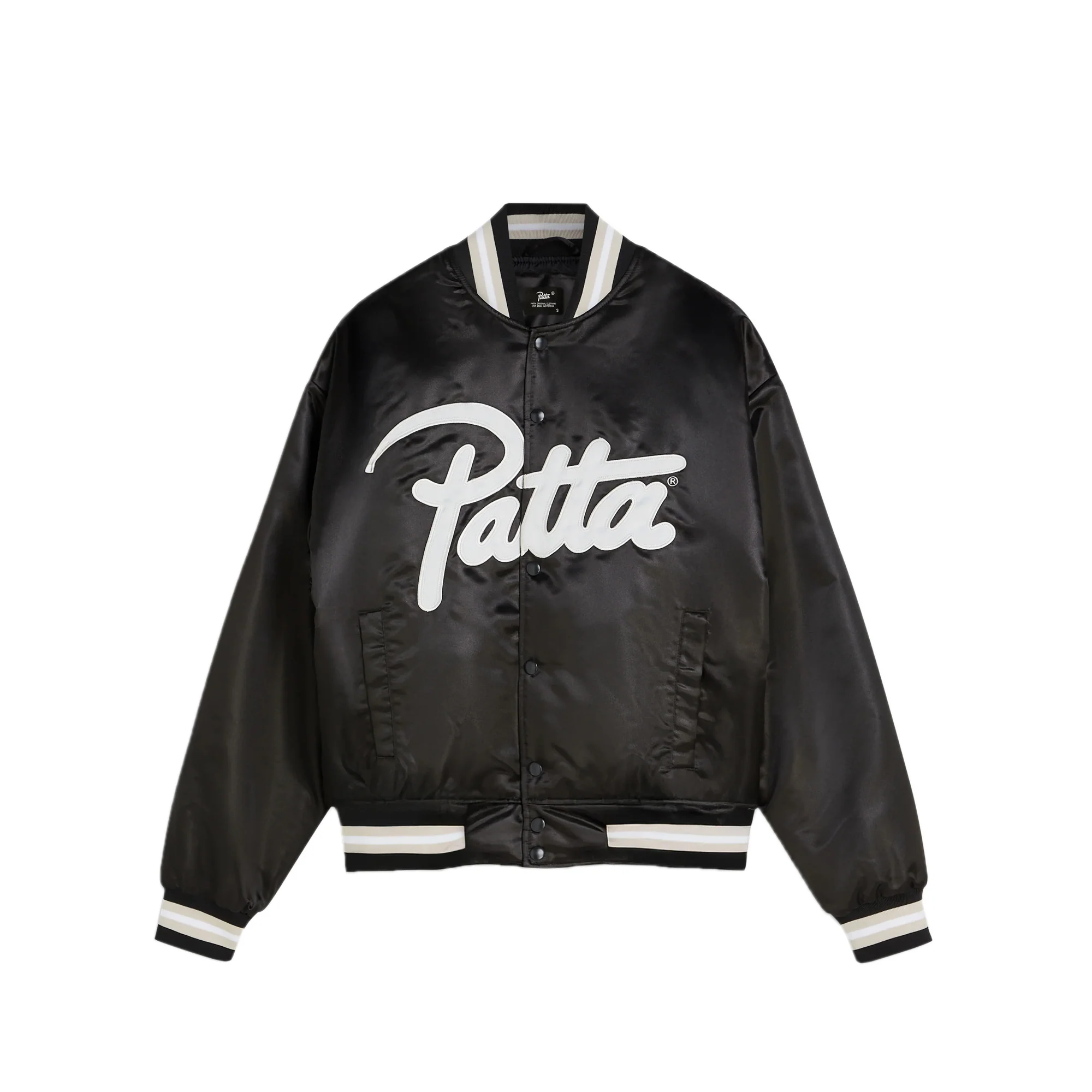 Patta Mens Script Logo Satin Varsity Jacket