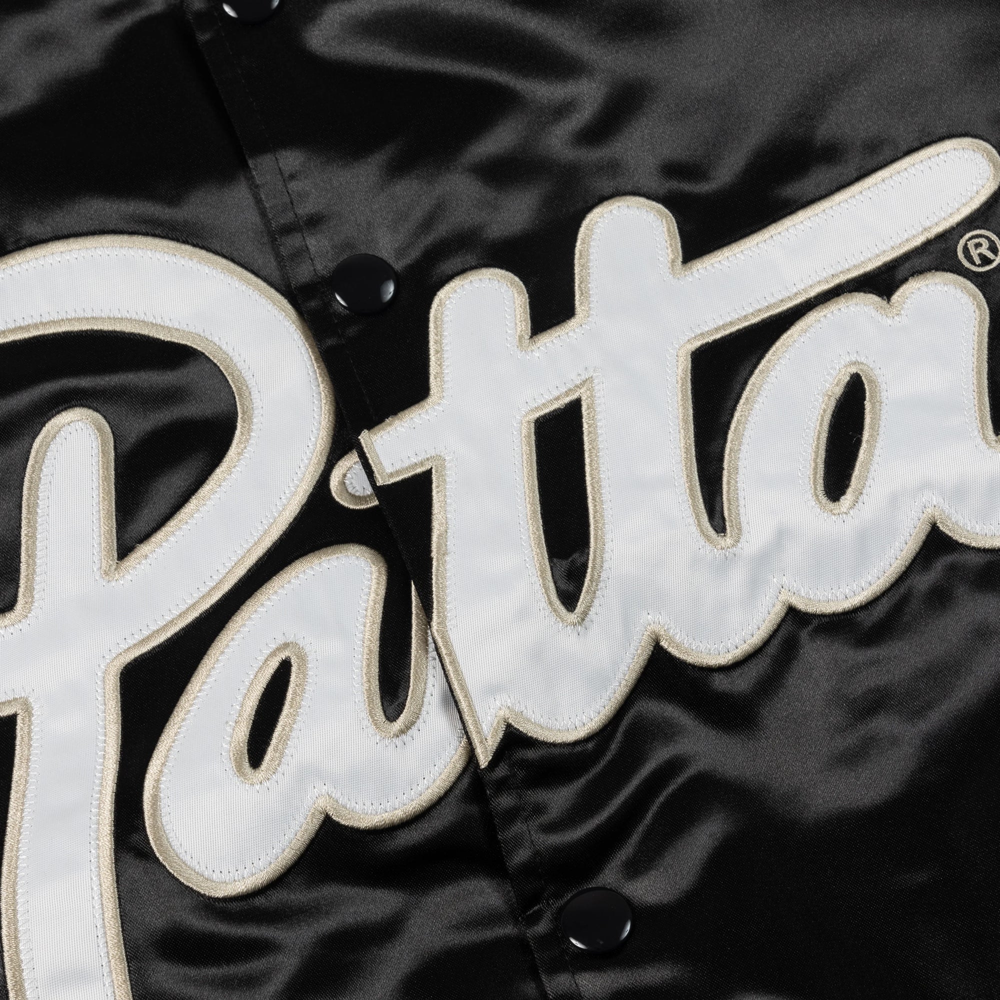 Patta Mens Script Logo Satin Varsity Jacket - Image 4