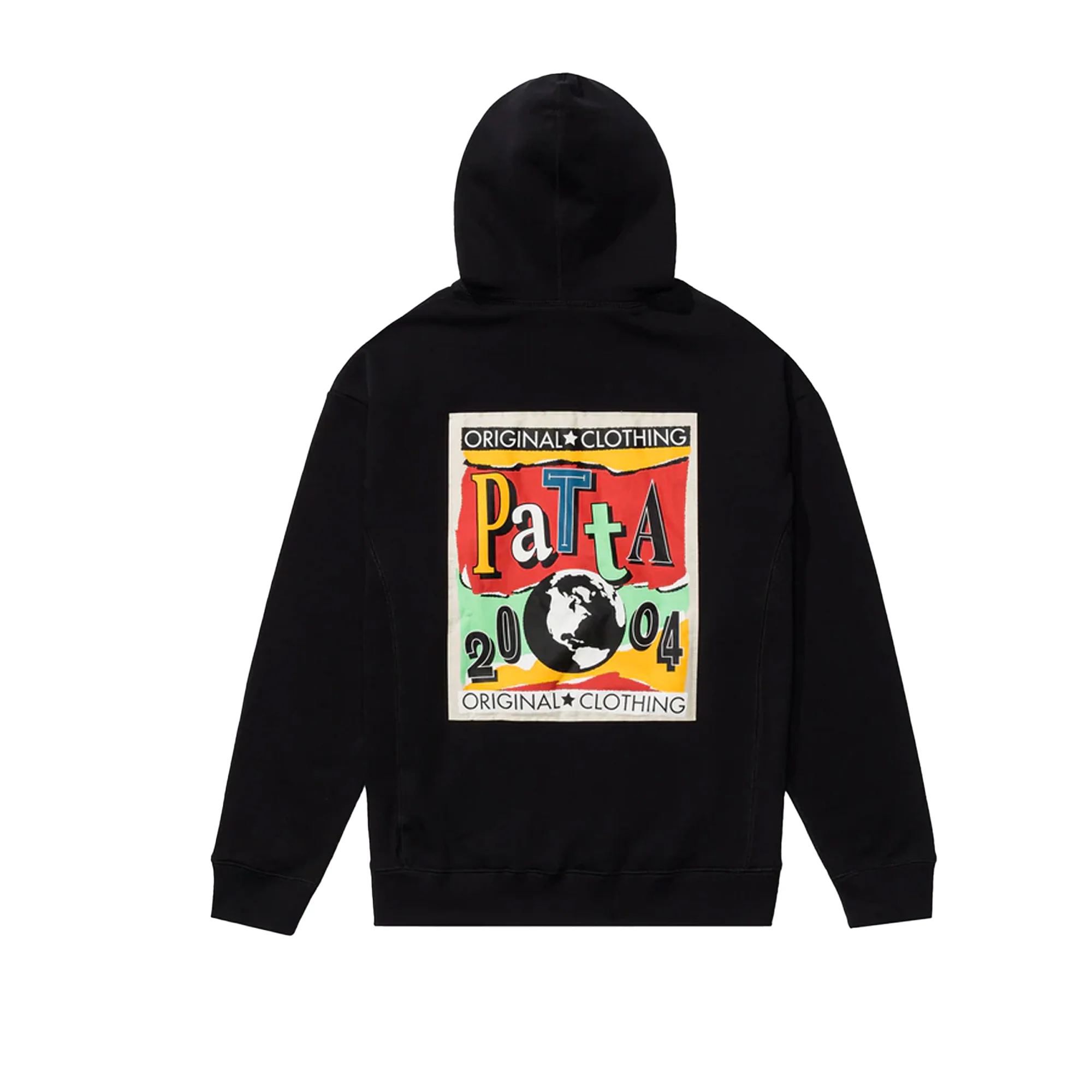 Patta Mens Worldwide Patch Hooded Sweater 'Black' - Image 2