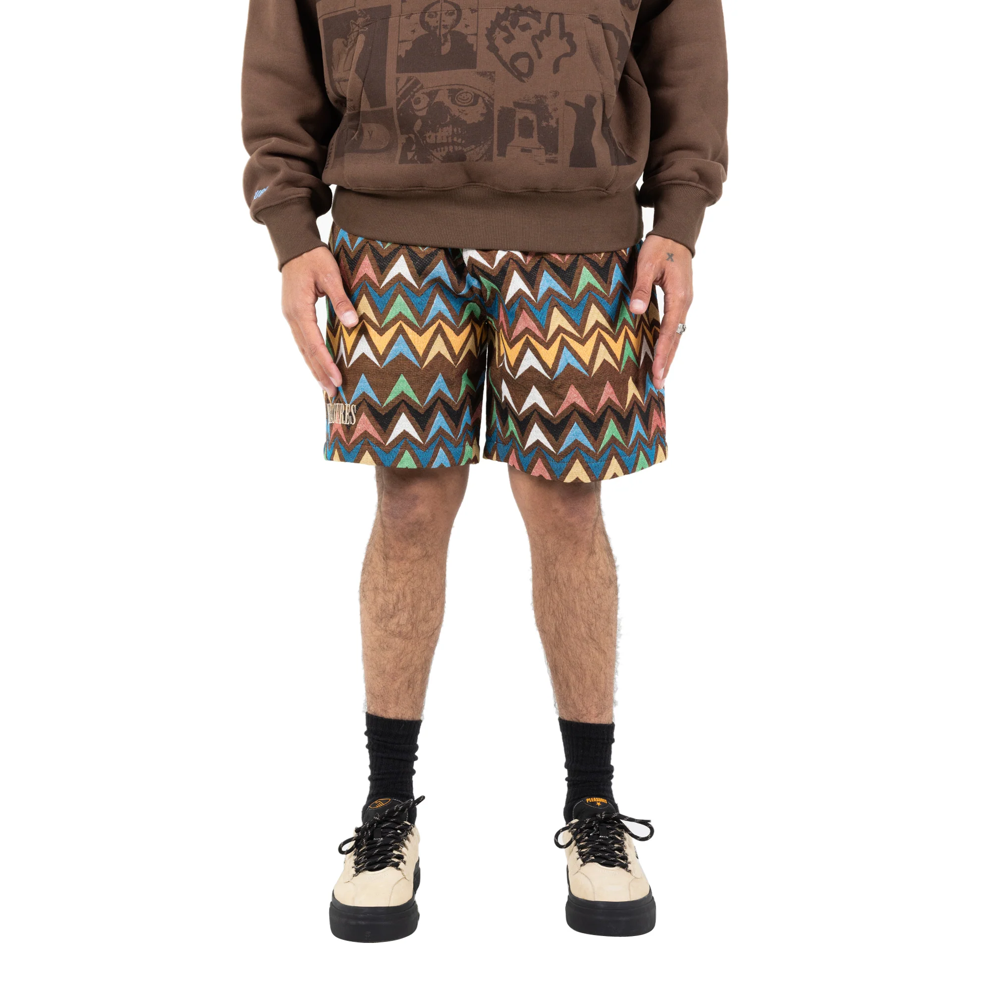 Pleasures Mens Basket Woven Shorts - Image 4