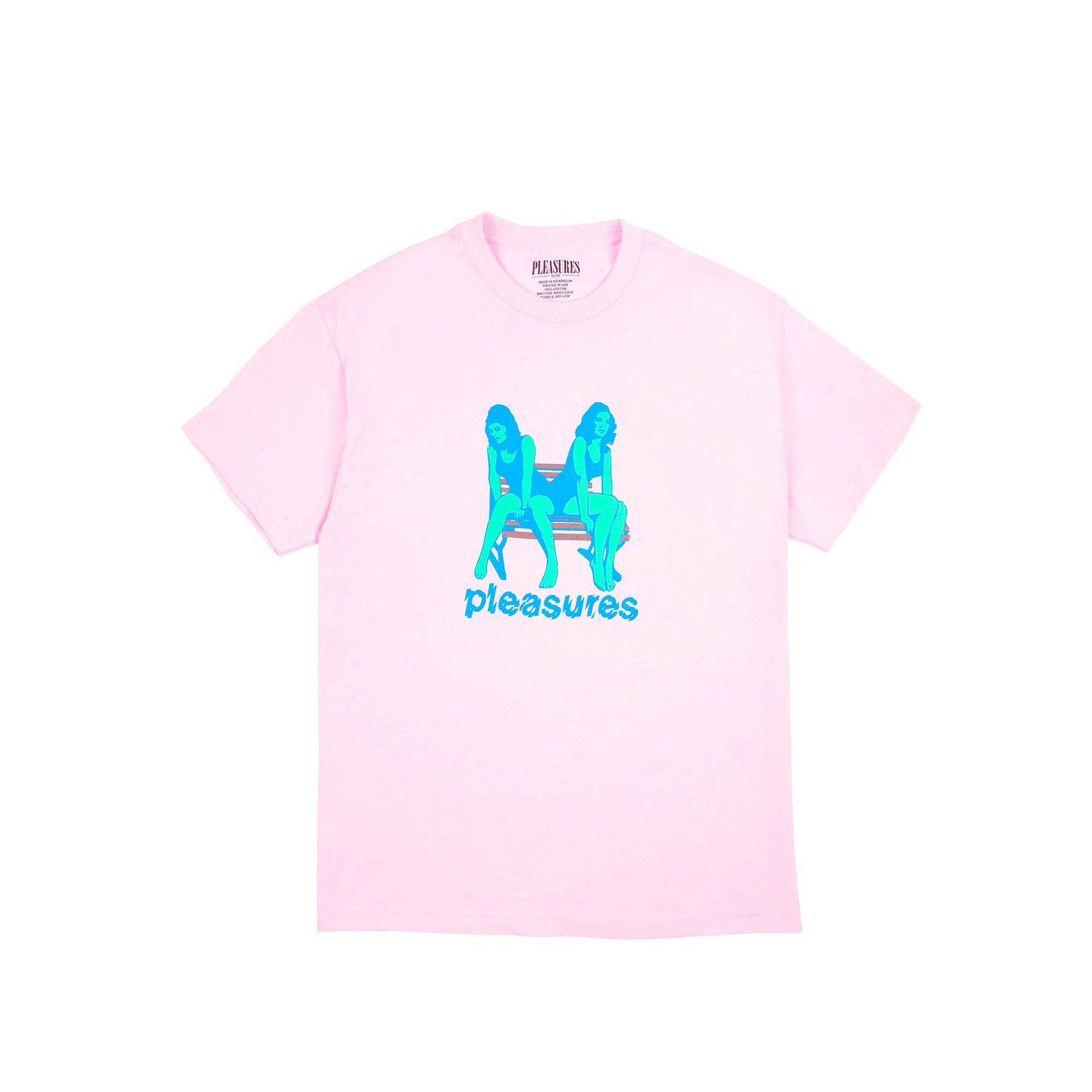 Pleasures Mens Bench T-Shirt 'Pink'