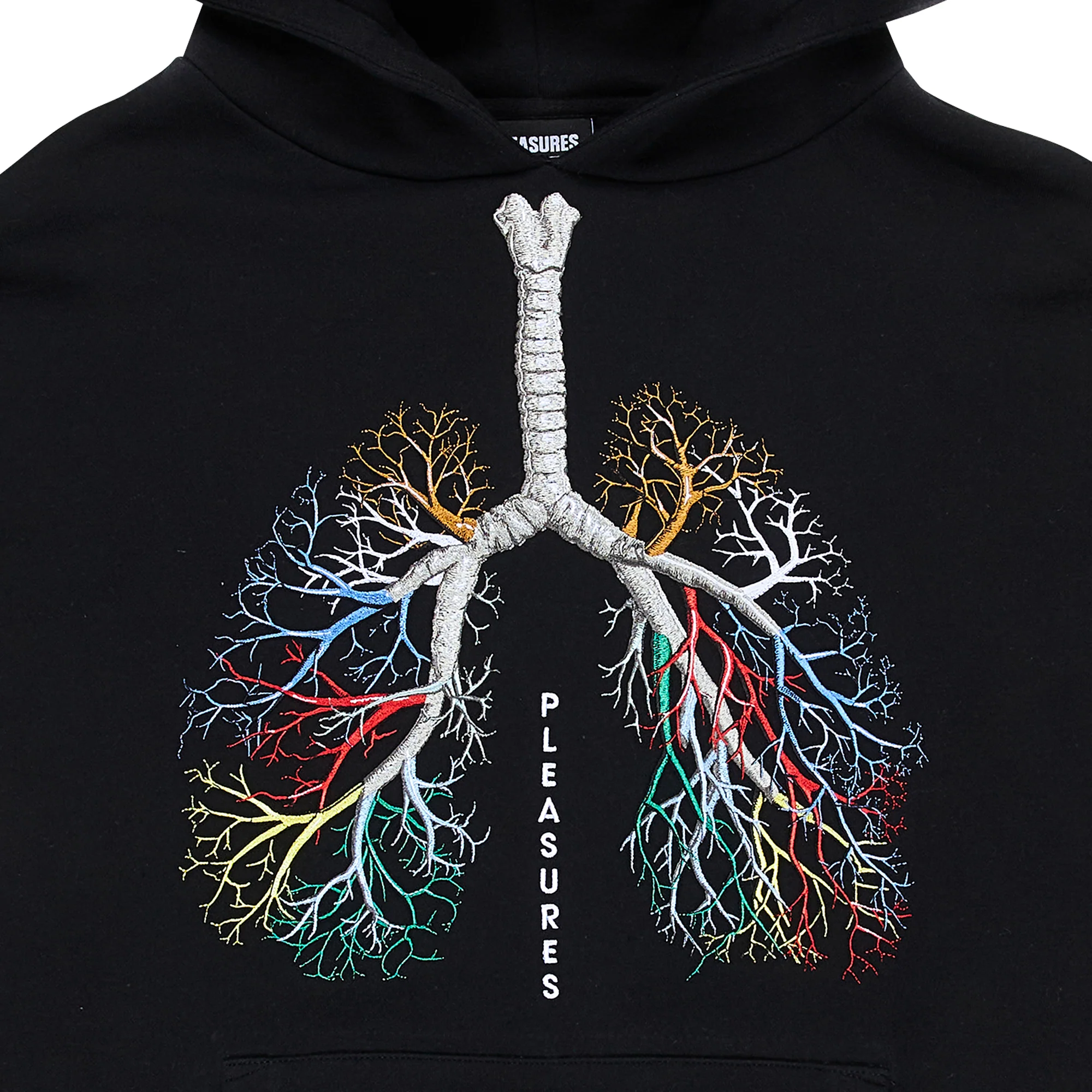 Pleasures Mens Breathe Hoodie 'Black' - Image 2