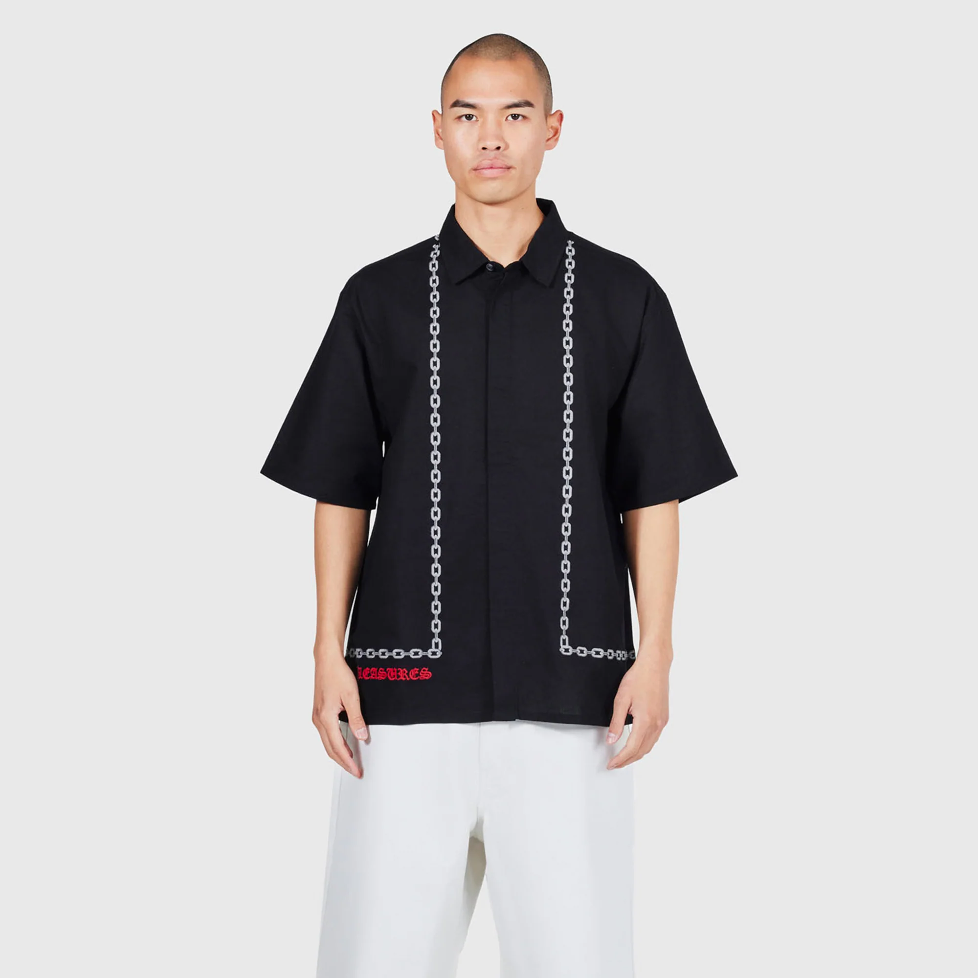 Pleasures Mens Chain Button Up Shirt - Image 3