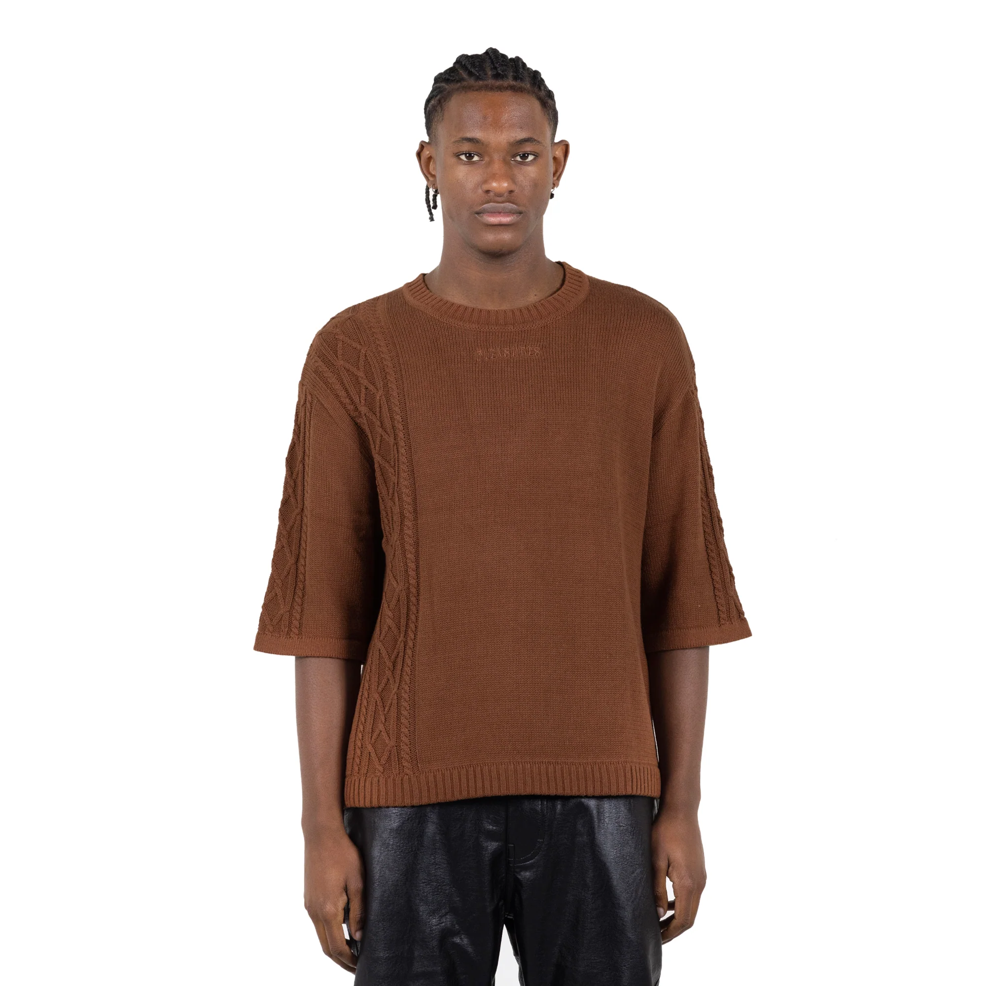 Pleasures Mens Charlie Mock Neck Knit Shirt - Image 2